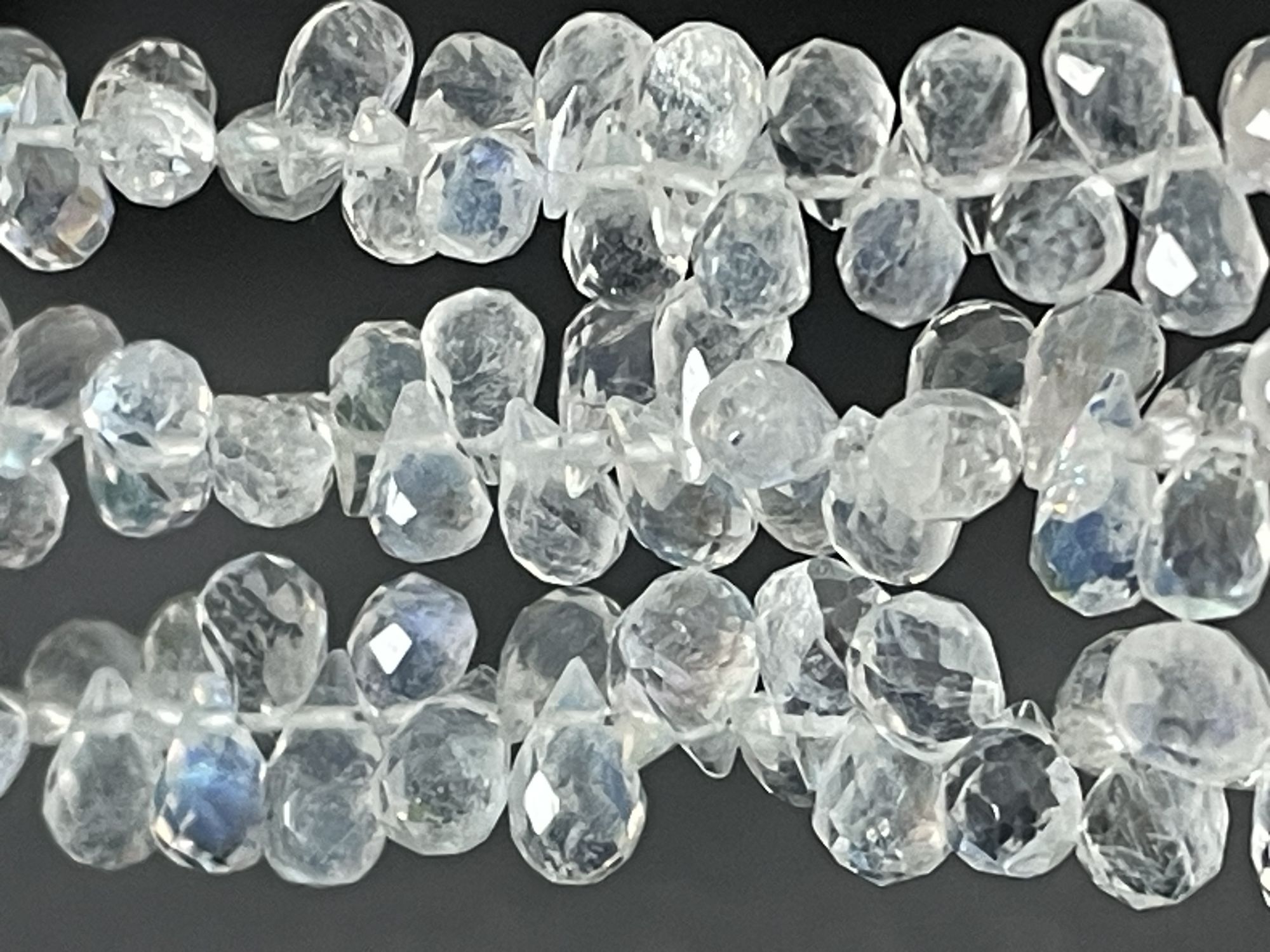 Rainbow Moonstone Drop Faceted