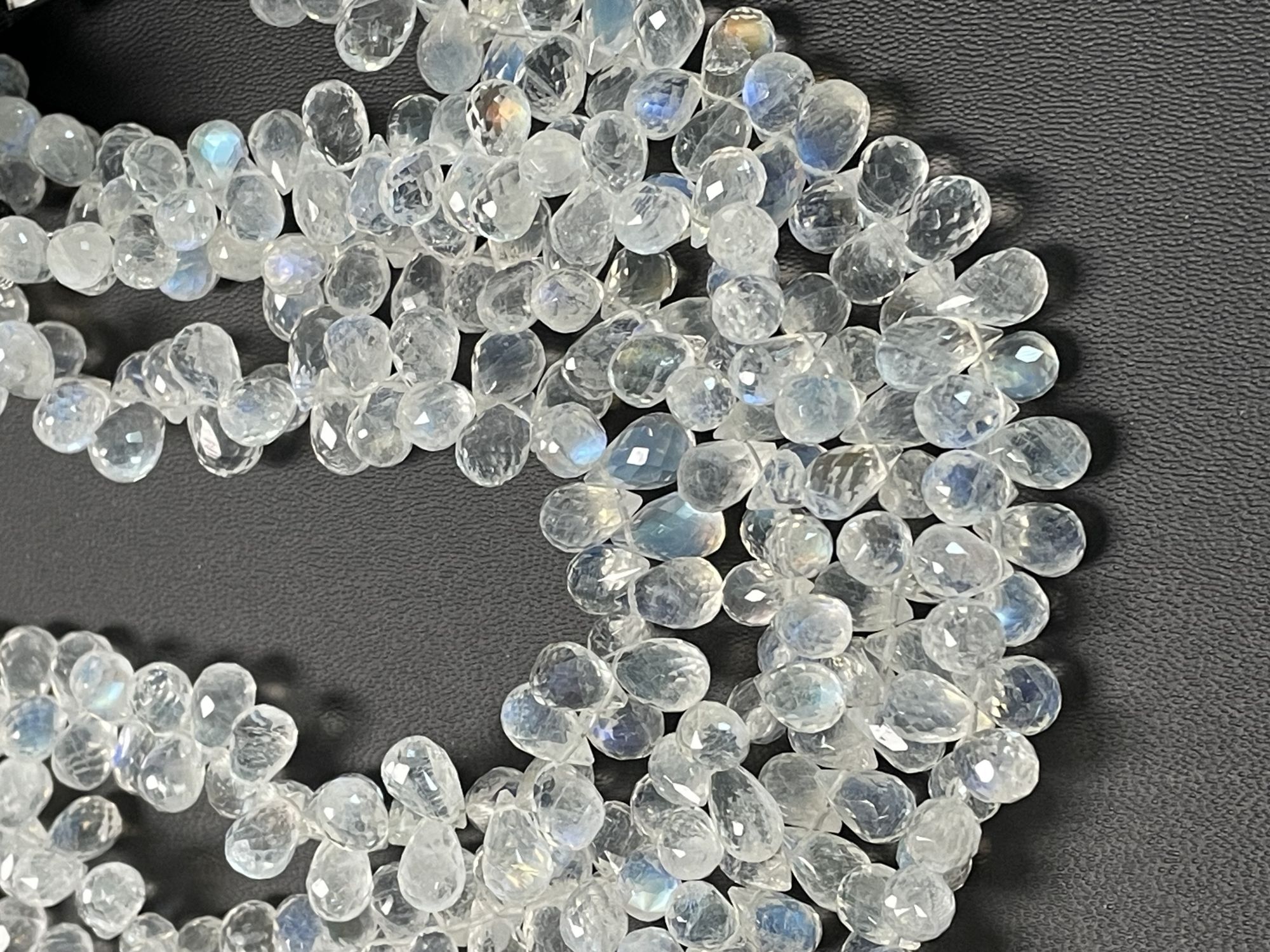 Rainbow Moonstone Drop Faceted