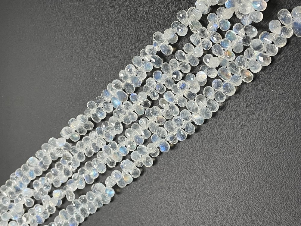 Rainbow Moonstone Drop Faceted