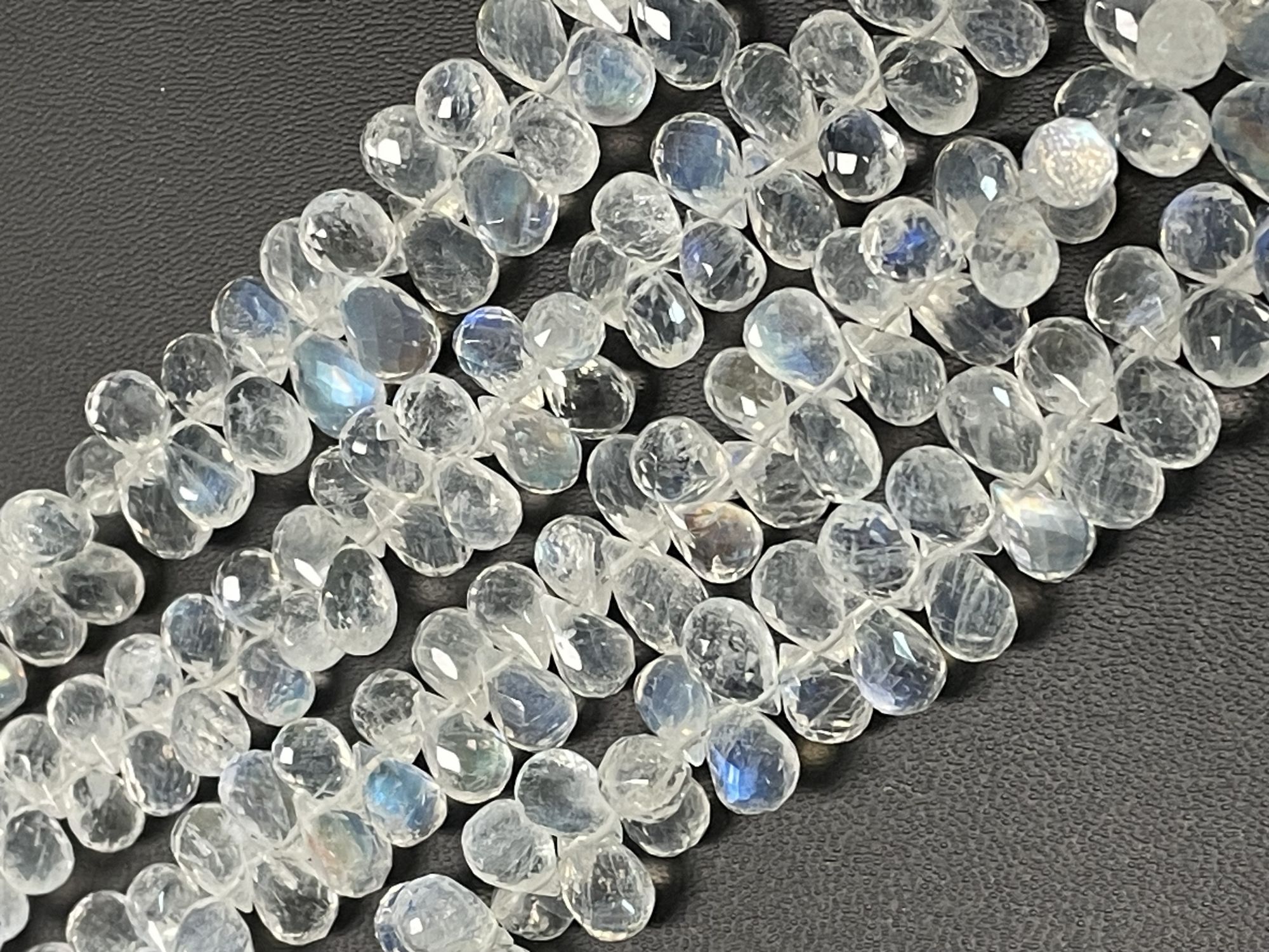 Rainbow Moonstone Drop Faceted