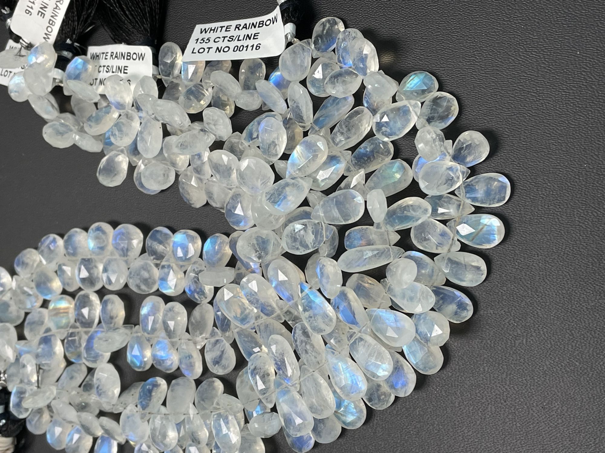 Rainbow Moonstone Pear Faceted