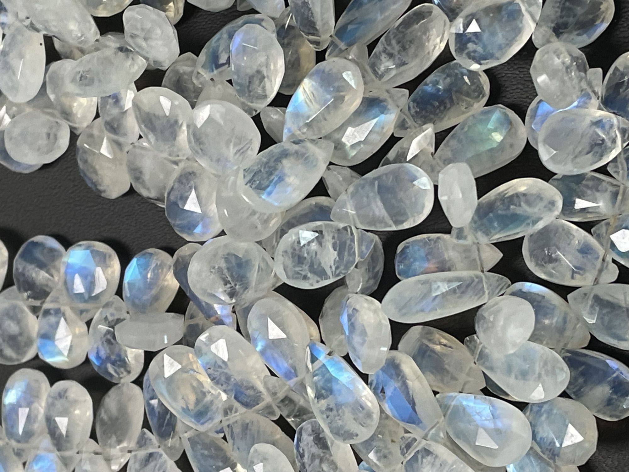 Rainbow Moonstone Pear Faceted