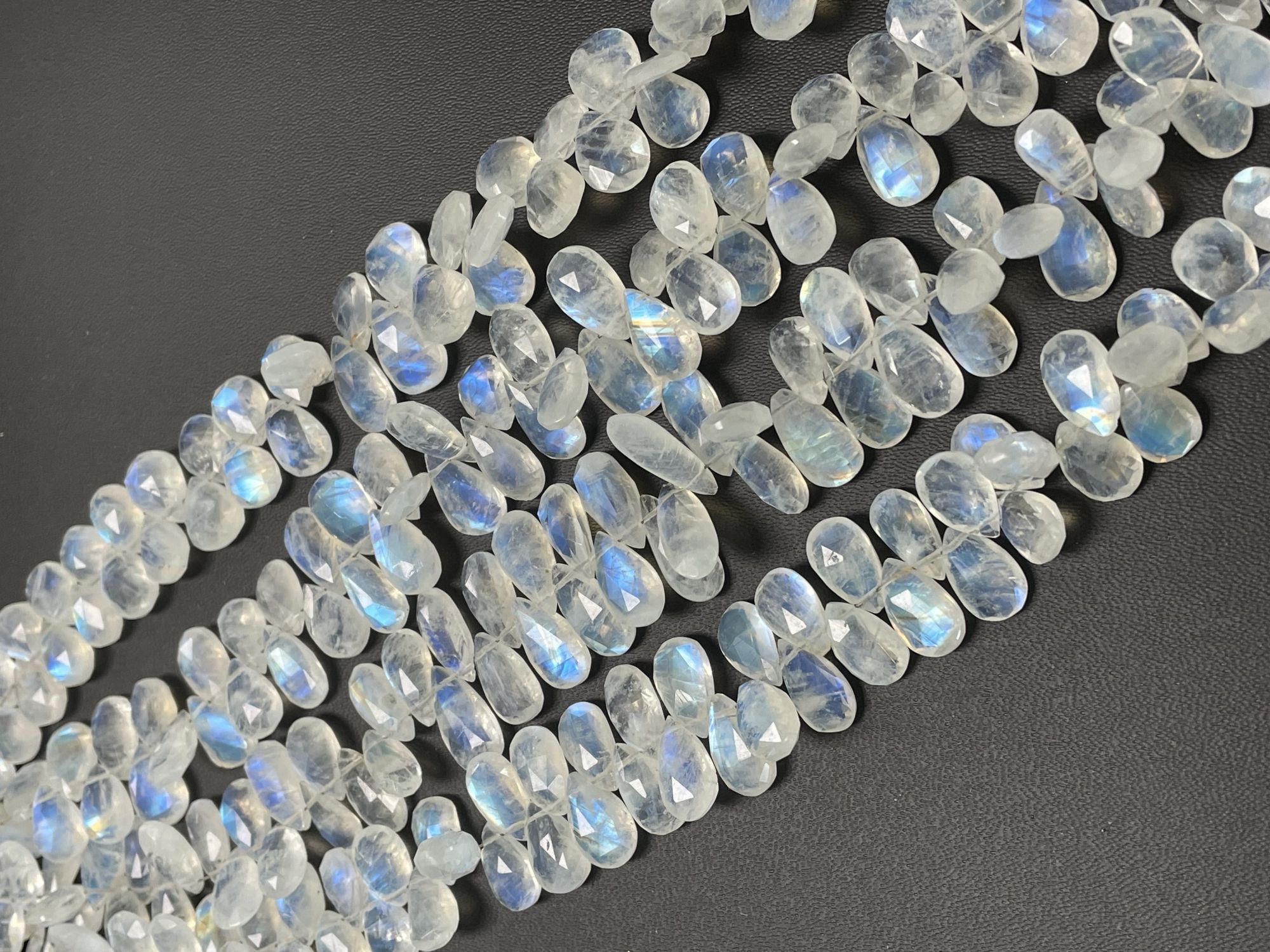 Rainbow Moonstone Pear Faceted