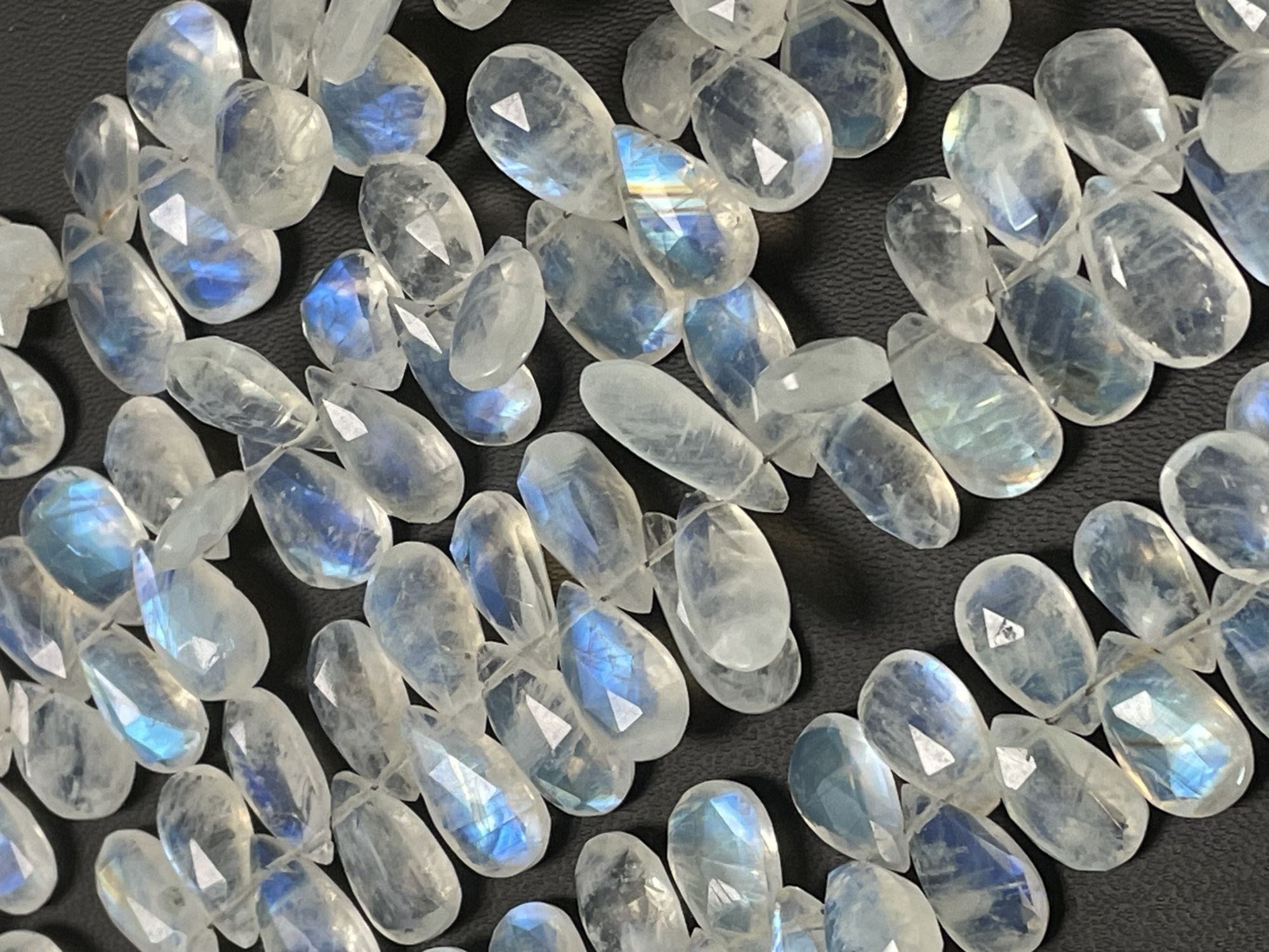 Rainbow Moonstone Pear Faceted
