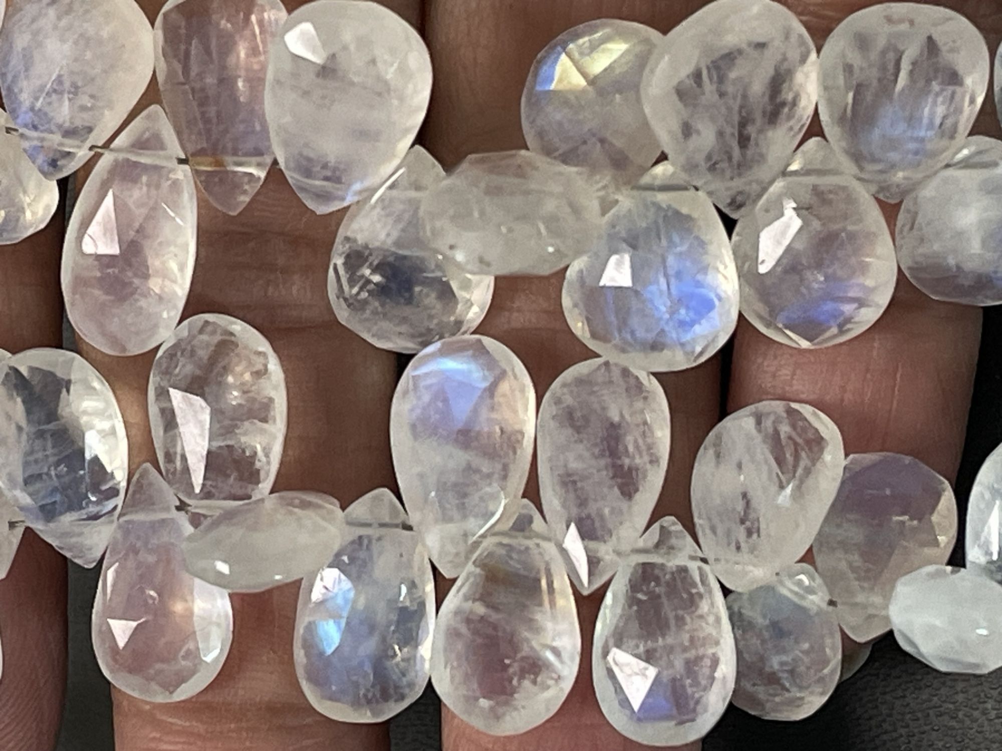 Rainbow Moonstone Pear Faceted