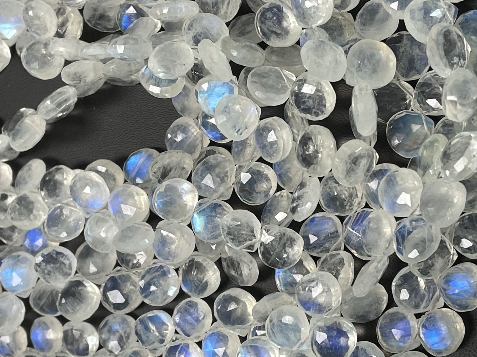 Rainbow Moonstone Heart Faceted