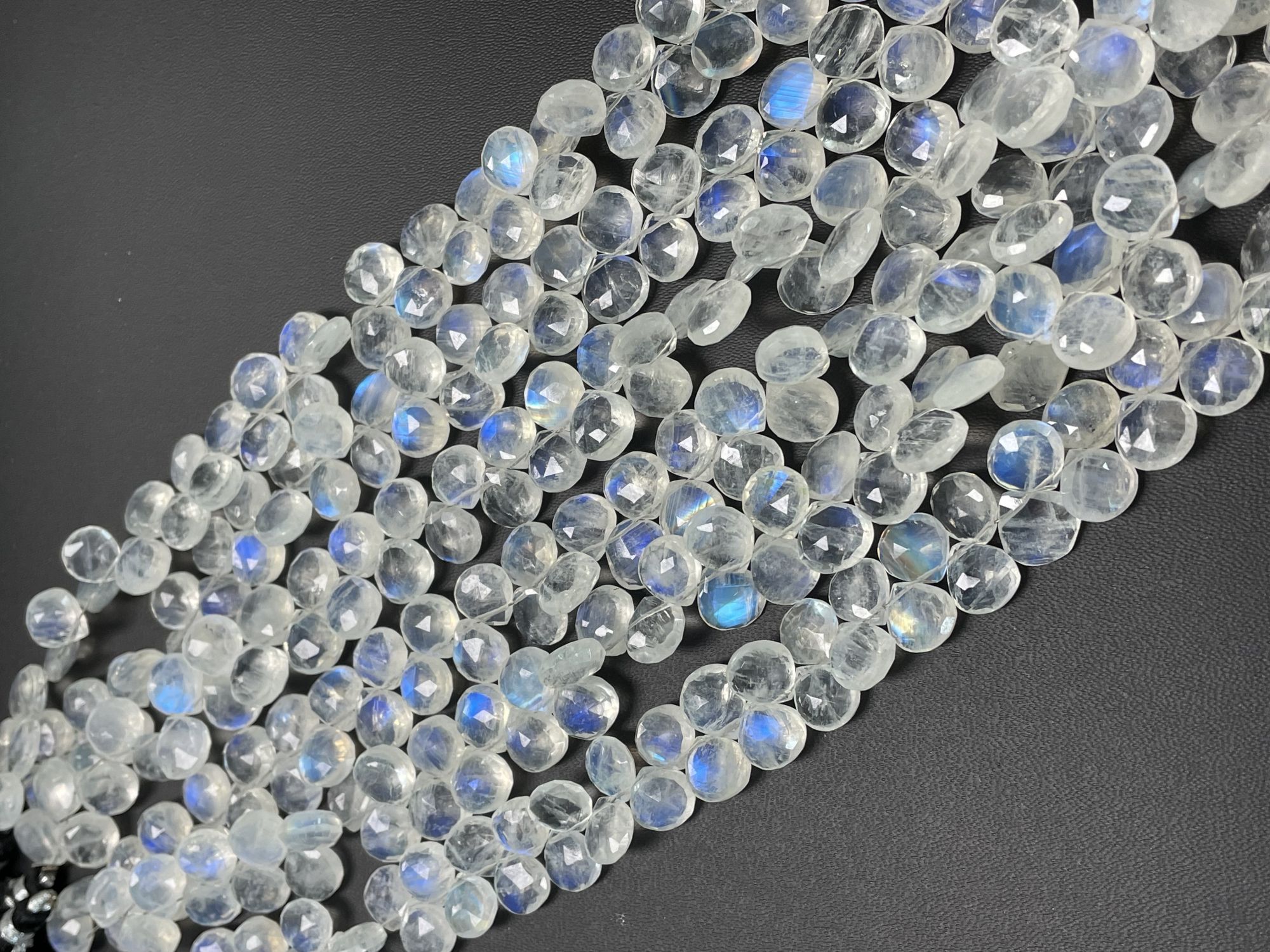 Rainbow Moonstone Heart Faceted
