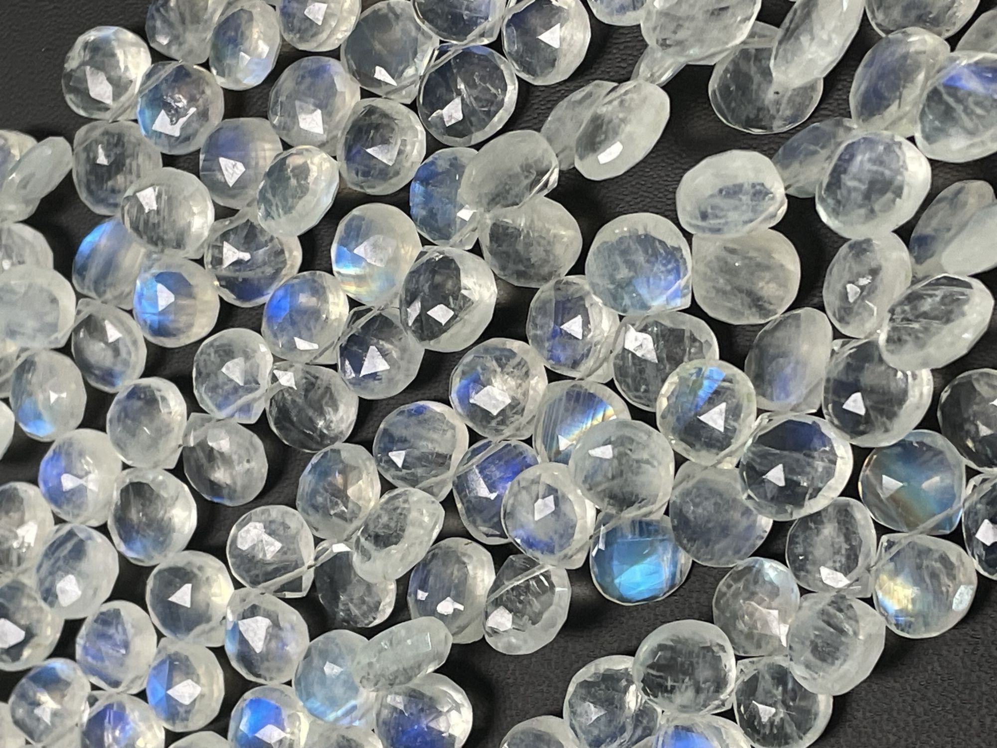 Rainbow Moonstone Heart Faceted