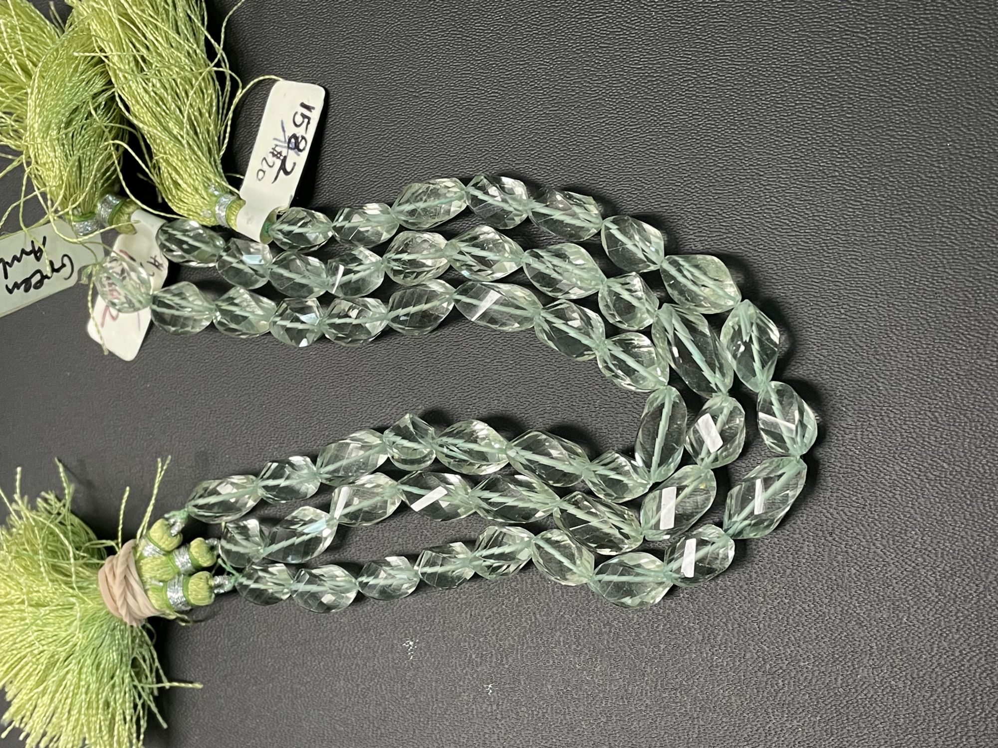 Green Amethyst Twisted Oval Faceted