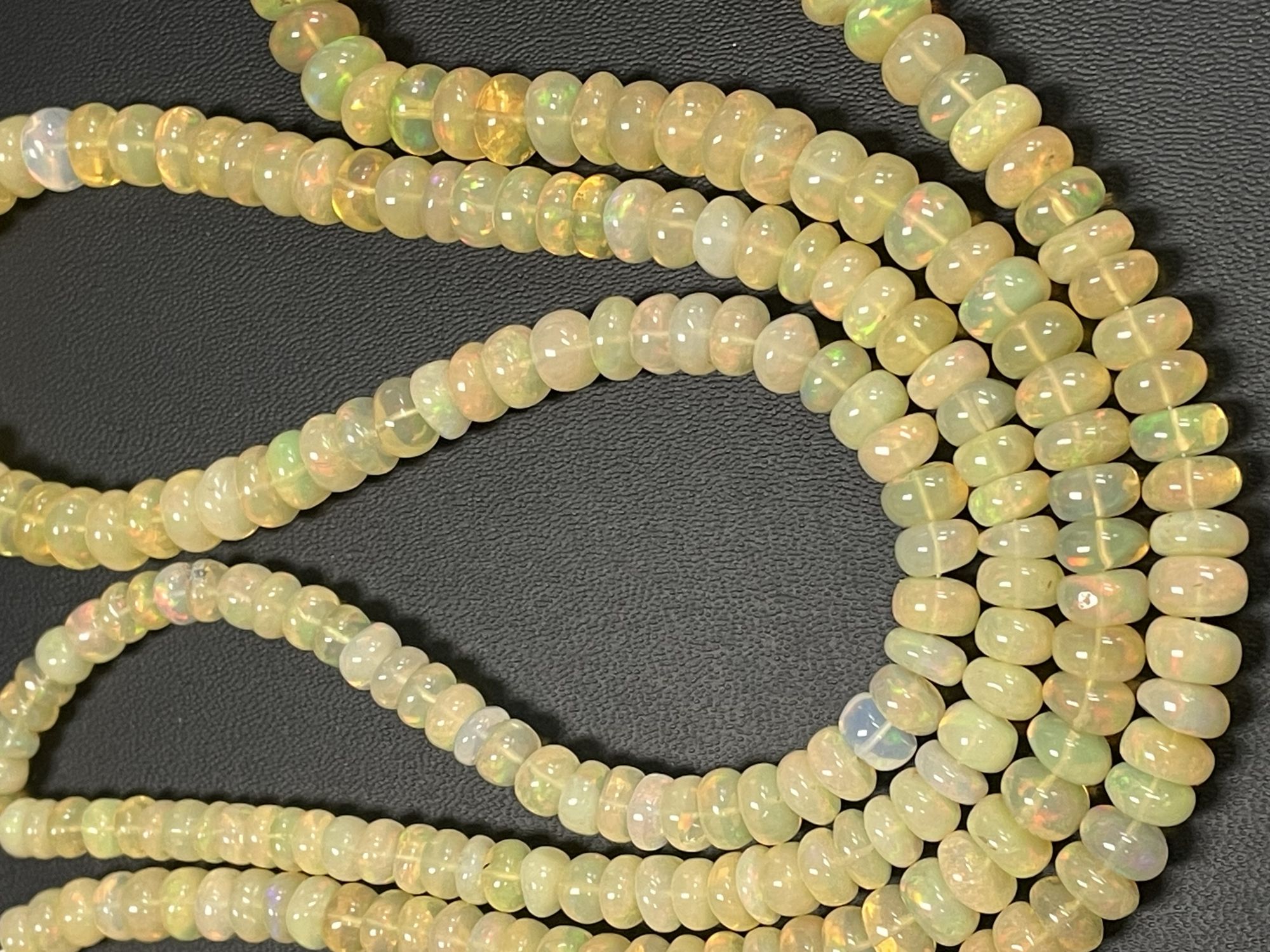 Yellow Ethiopian Opal Rondelle Smooth