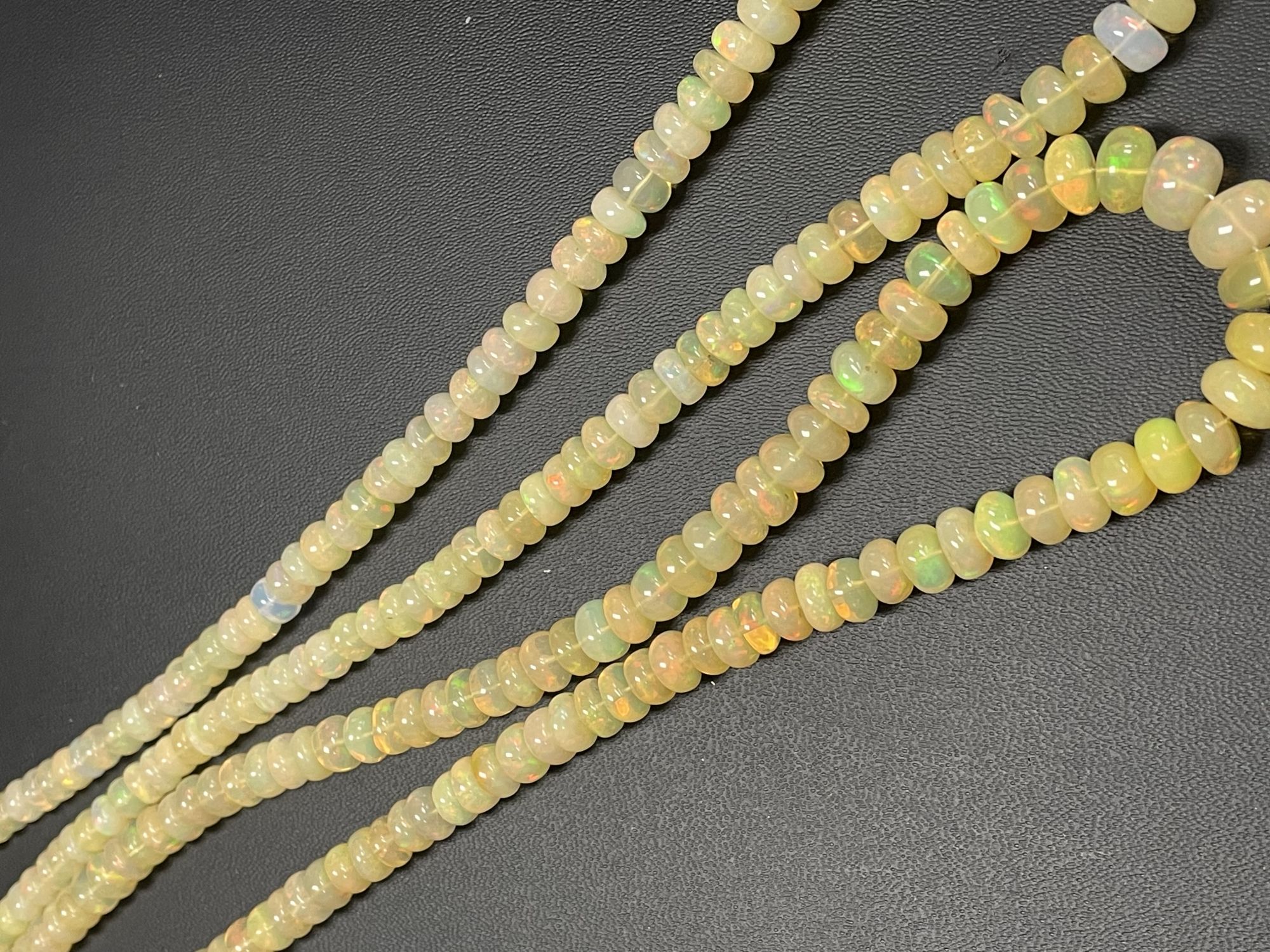 Yellow Ethiopian Opal Rondelle Smooth