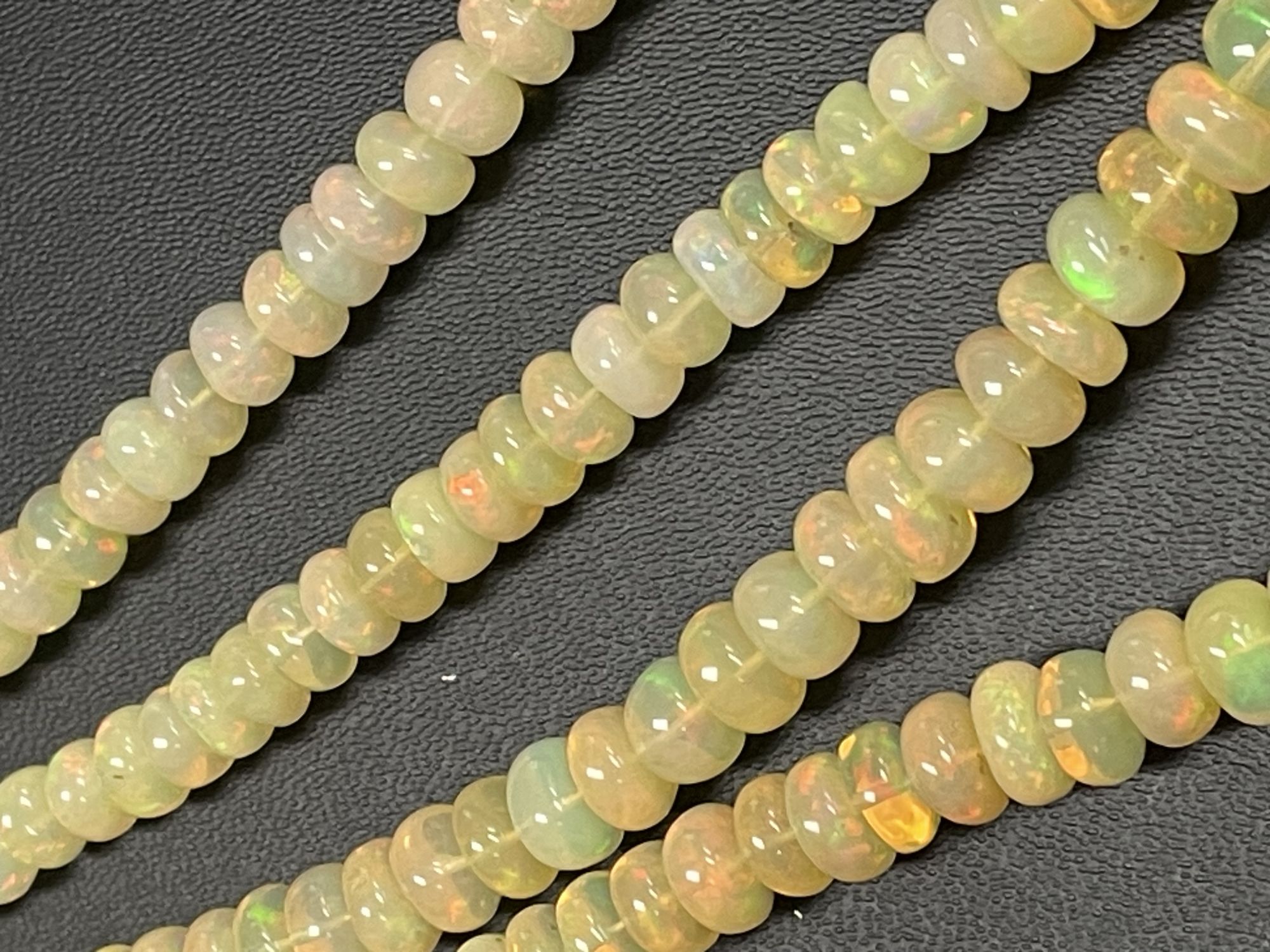 Yellow Ethiopian Opal Rondelle Smooth