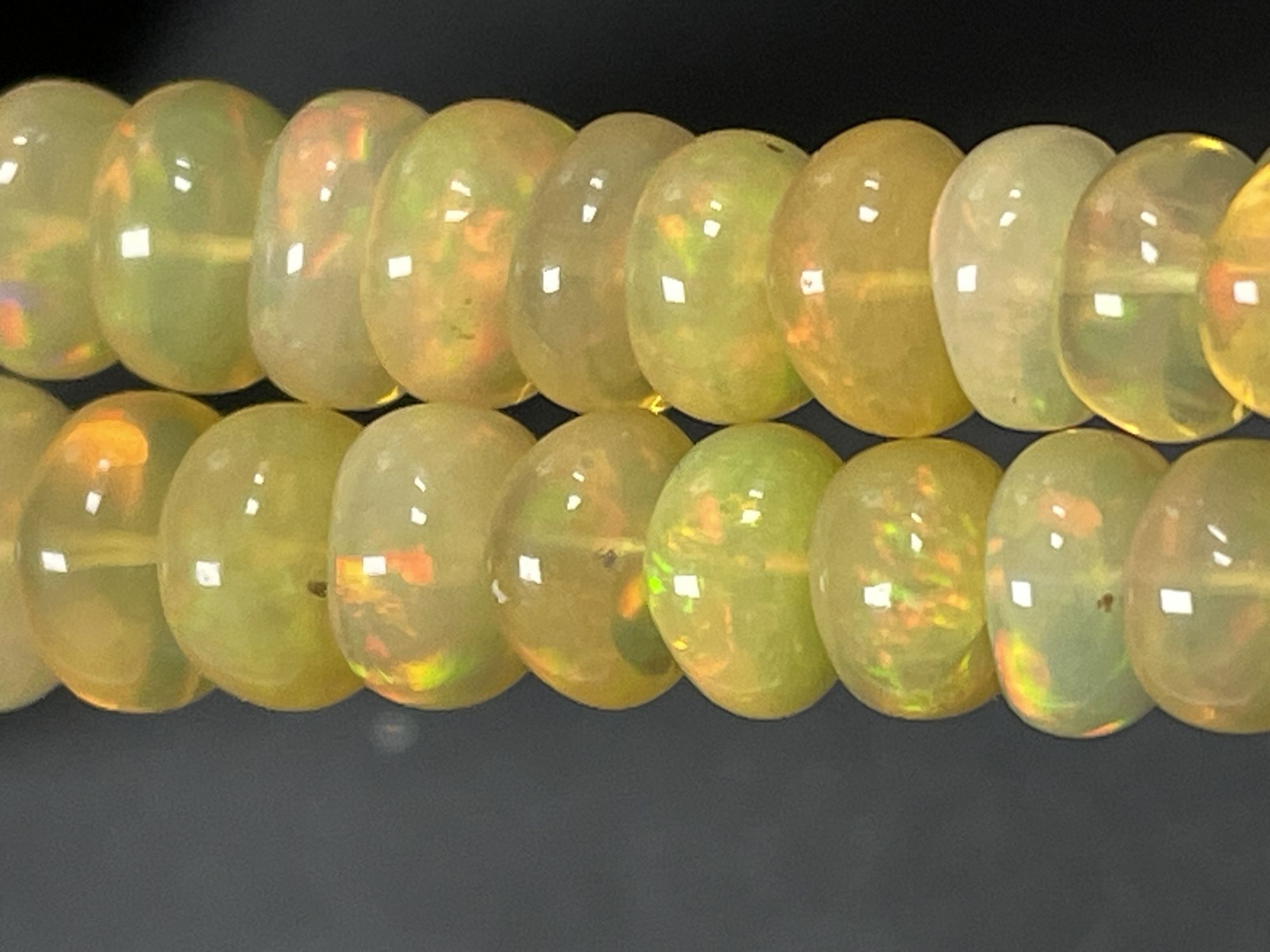 Yellow Ethiopian Opal Rondelle Smooth