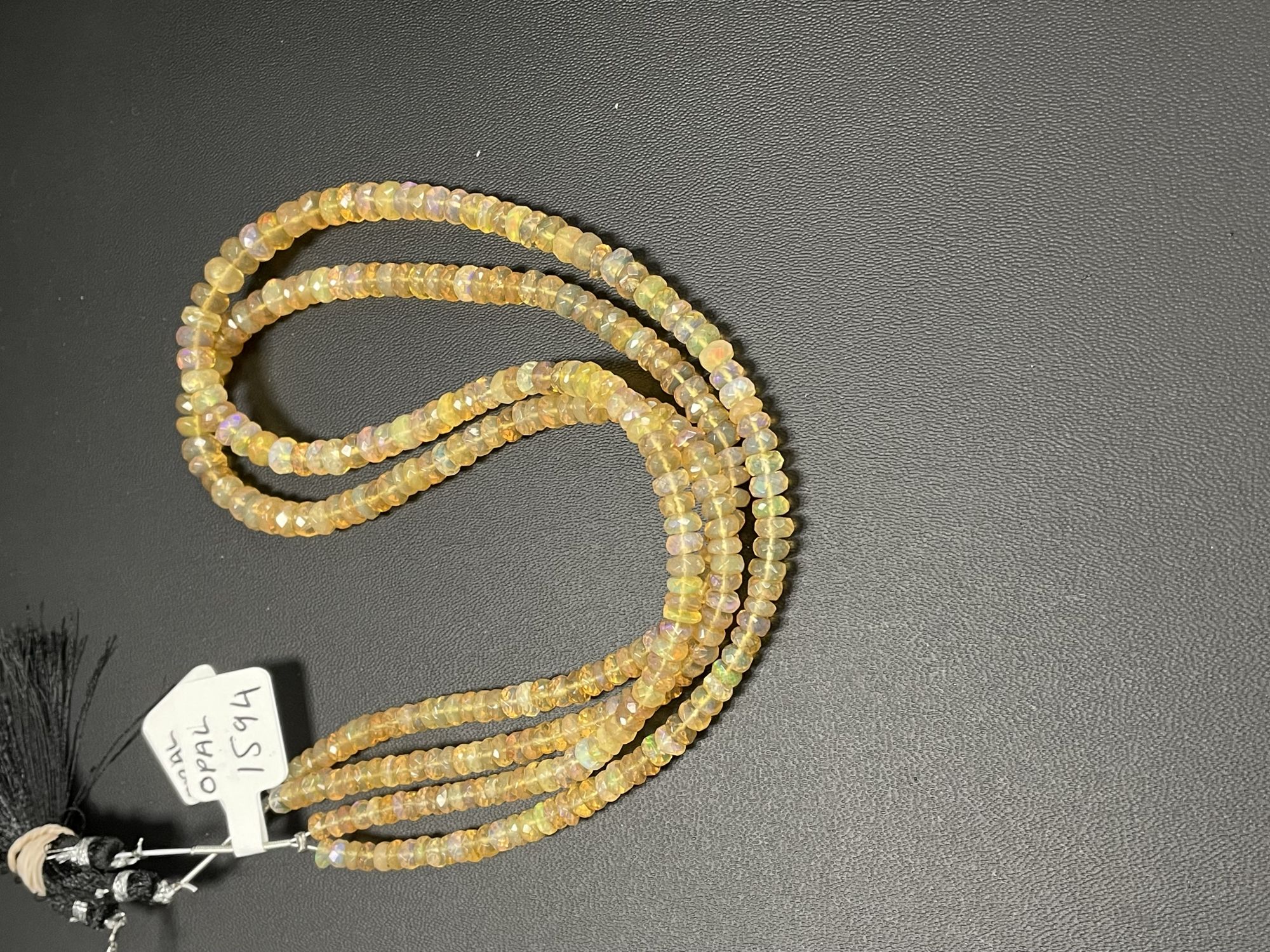 Brown Ethiopian Opal Rondelle Smooth