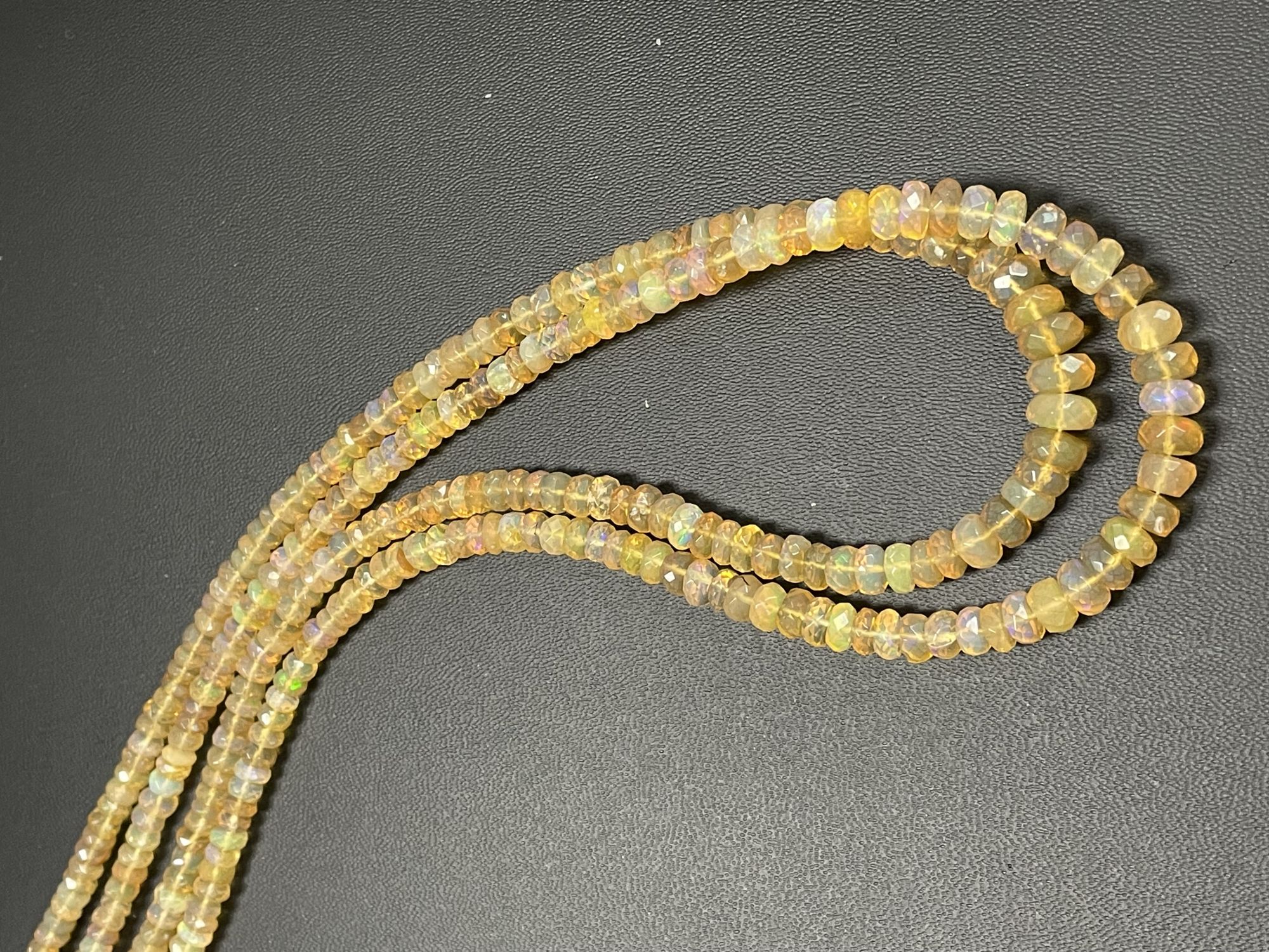 Brown Ethiopian Opal Rondelle Smooth