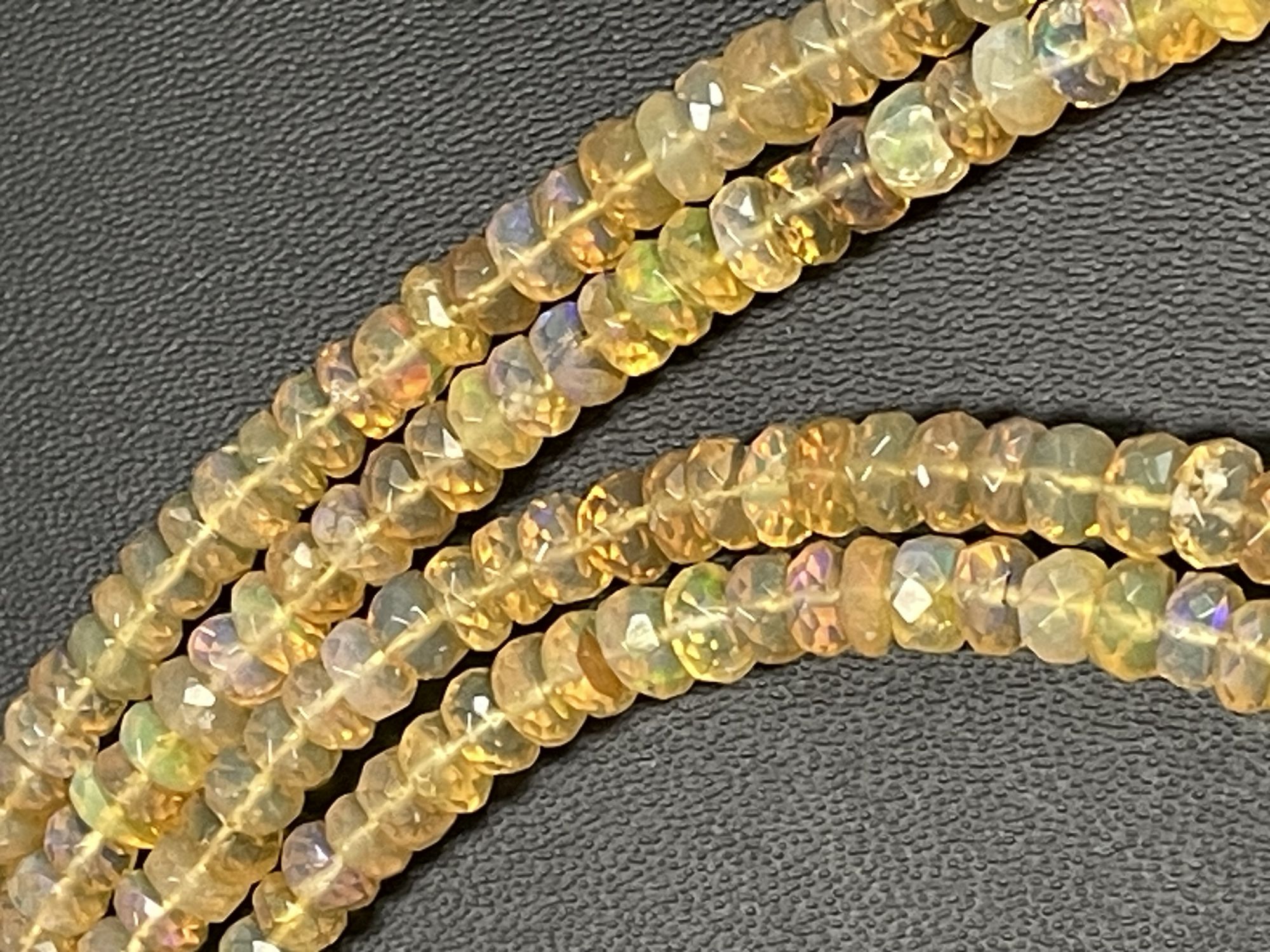 Brown Ethiopian Opal Rondelle Smooth