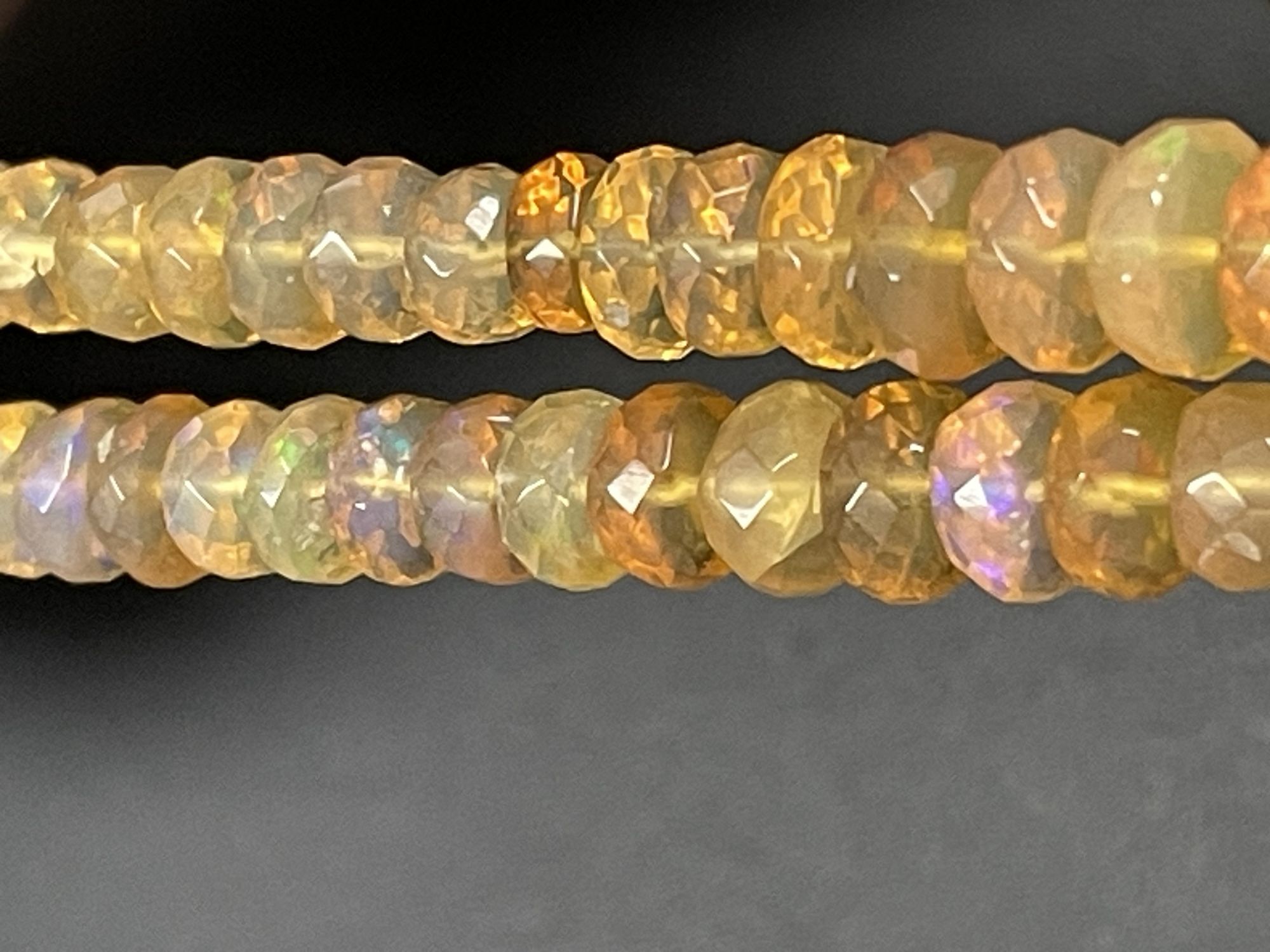 Brown Ethiopian Opal Rondelle Smooth