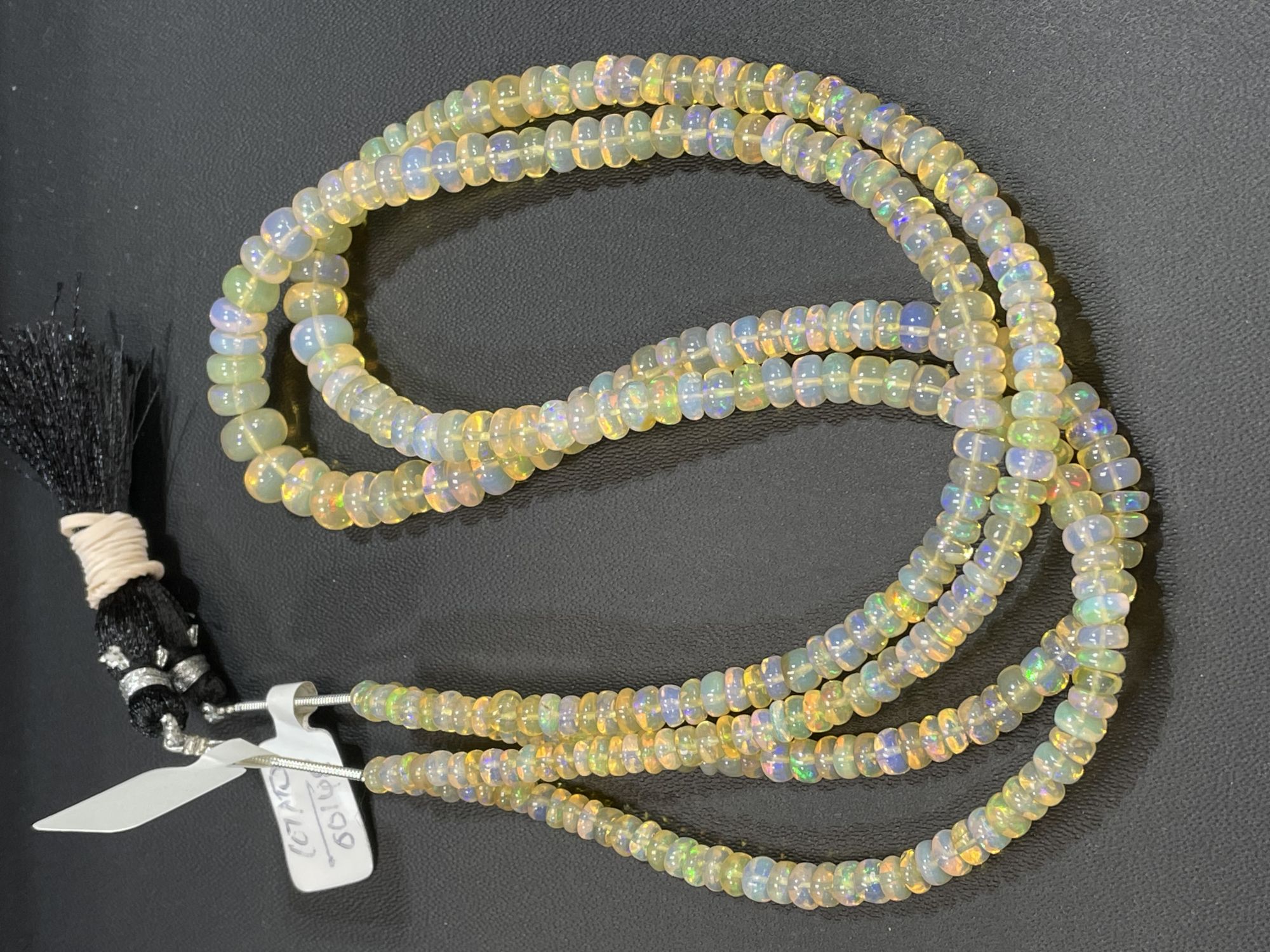 Yellow Ethiopian Opal Rondelle Smooth