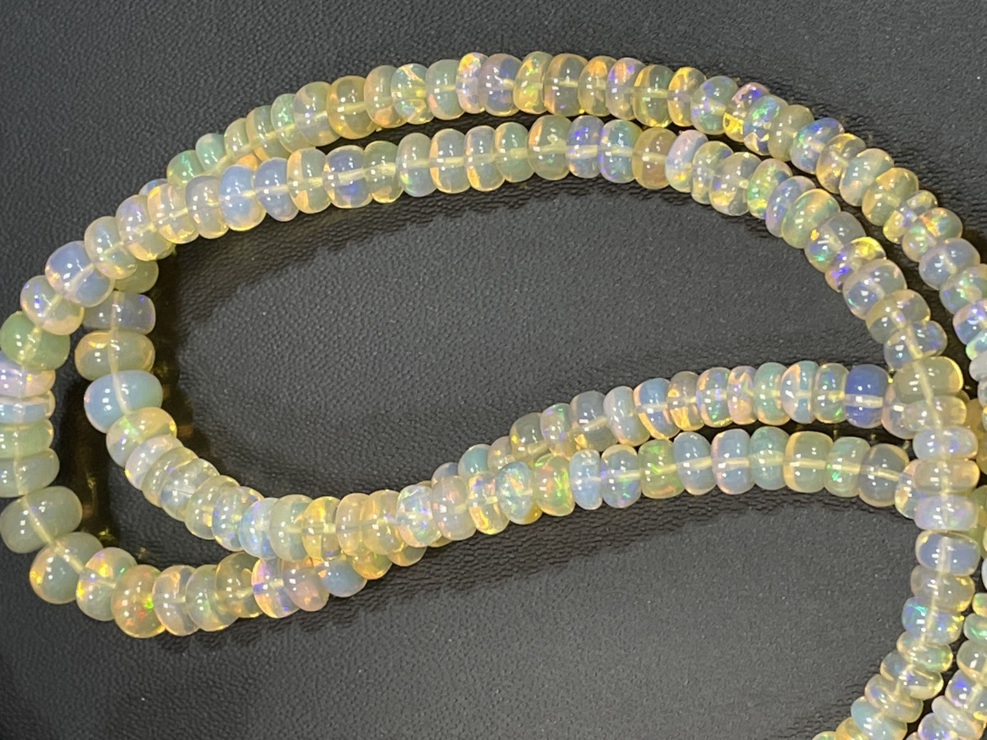 Yellow Ethiopian Opal Rondelle Smooth