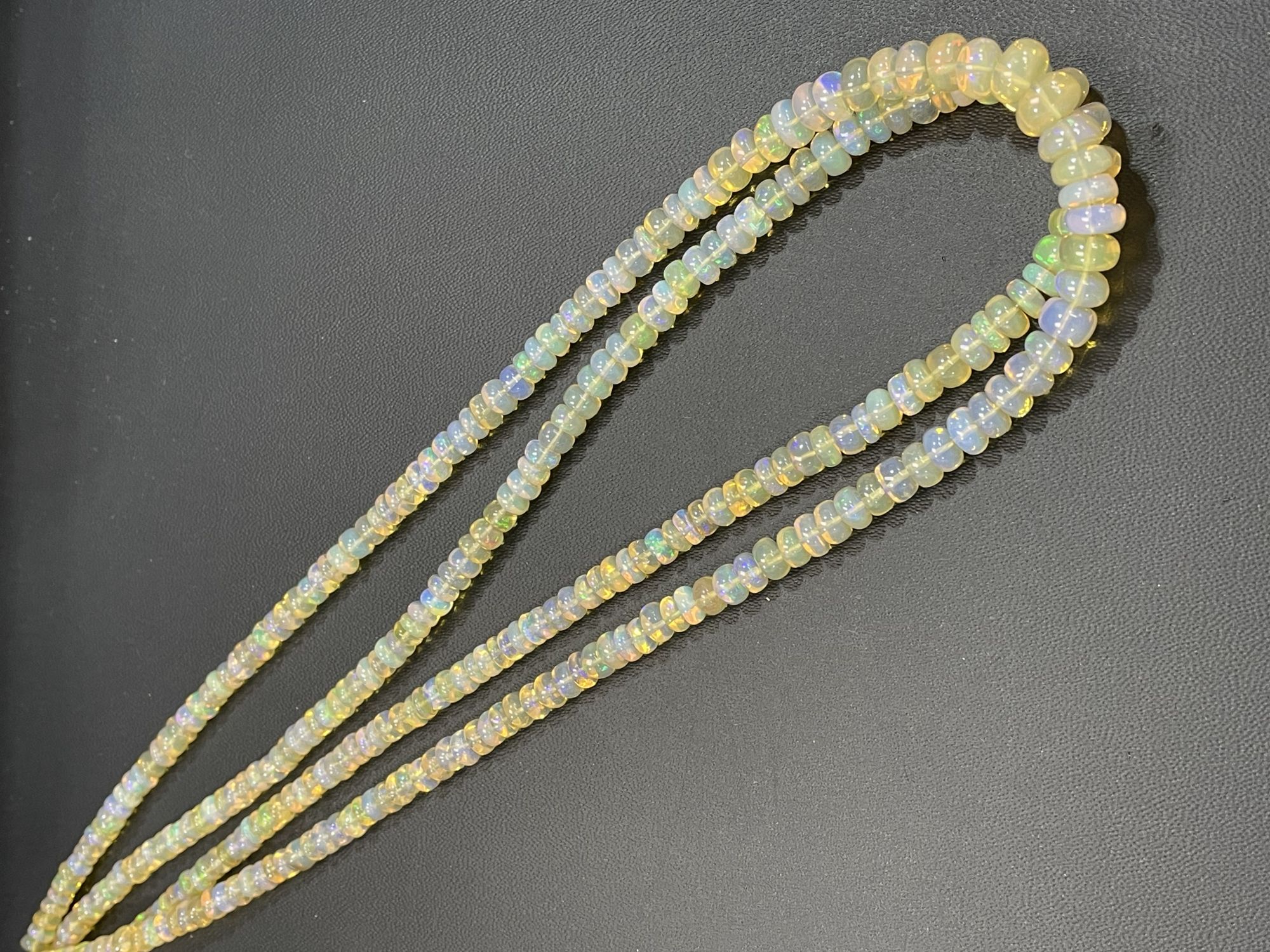 Yellow Ethiopian Opal Rondelle Smooth