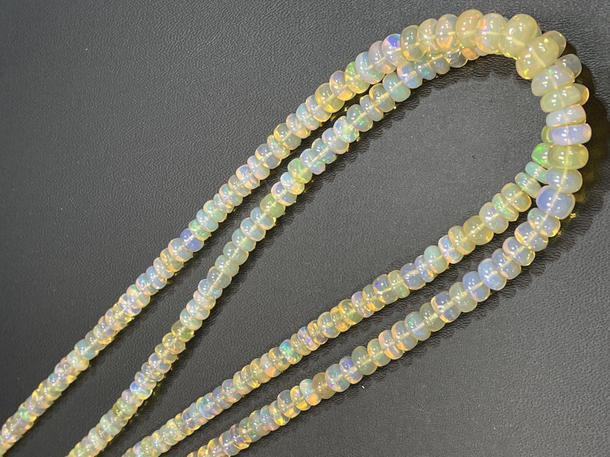 Yellow Ethiopian Opal Rondelle Smooth