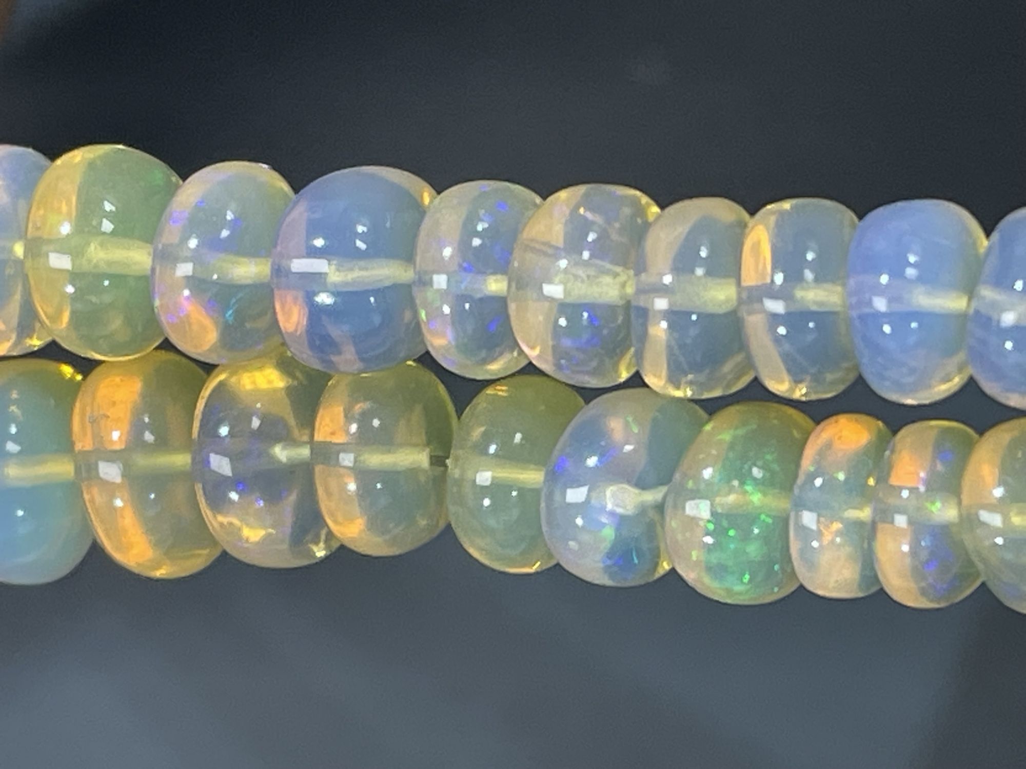 Yellow Ethiopian Opal Rondelle Smooth