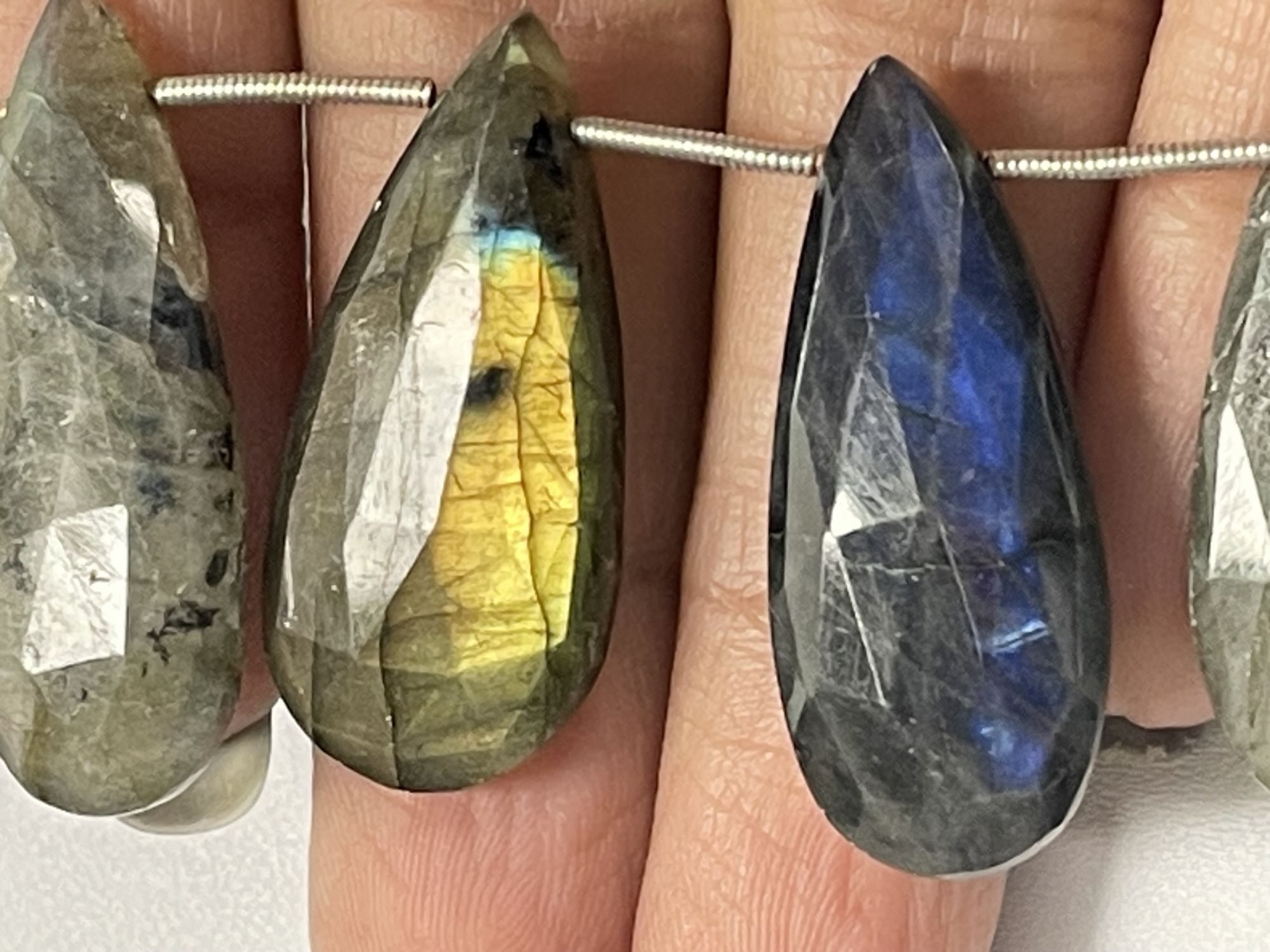 Labradorite Long Pear Faceted