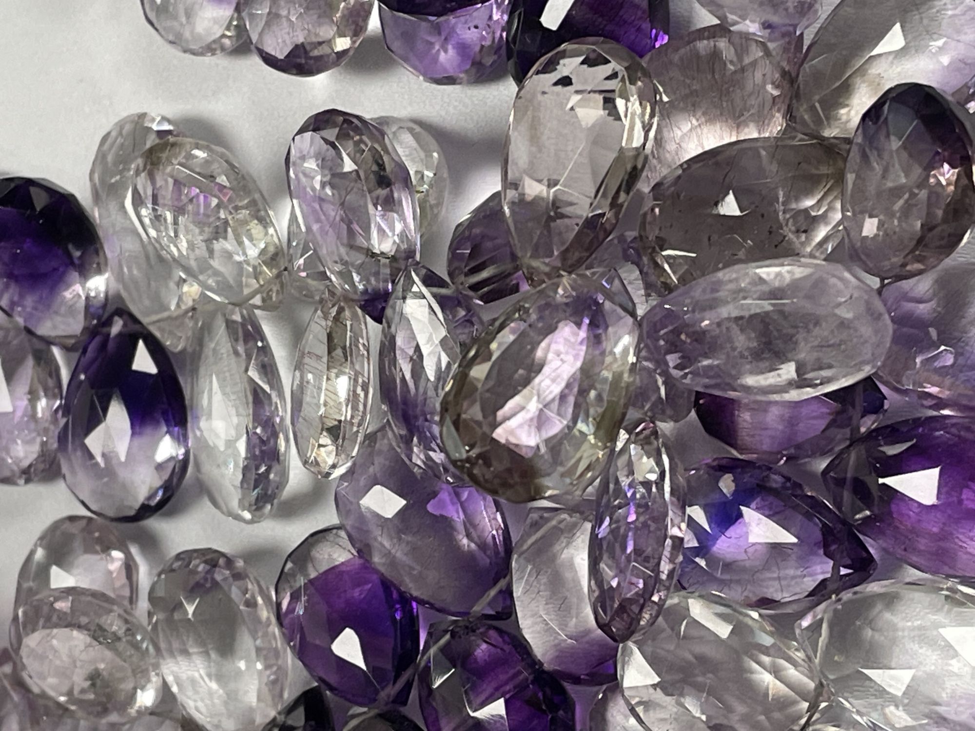 Purple Moss Amethyst Pear Faceted