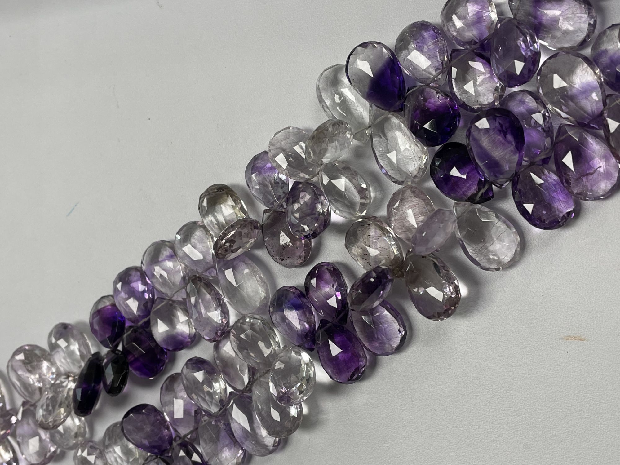 Purple Moss Amethyst Pear Faceted