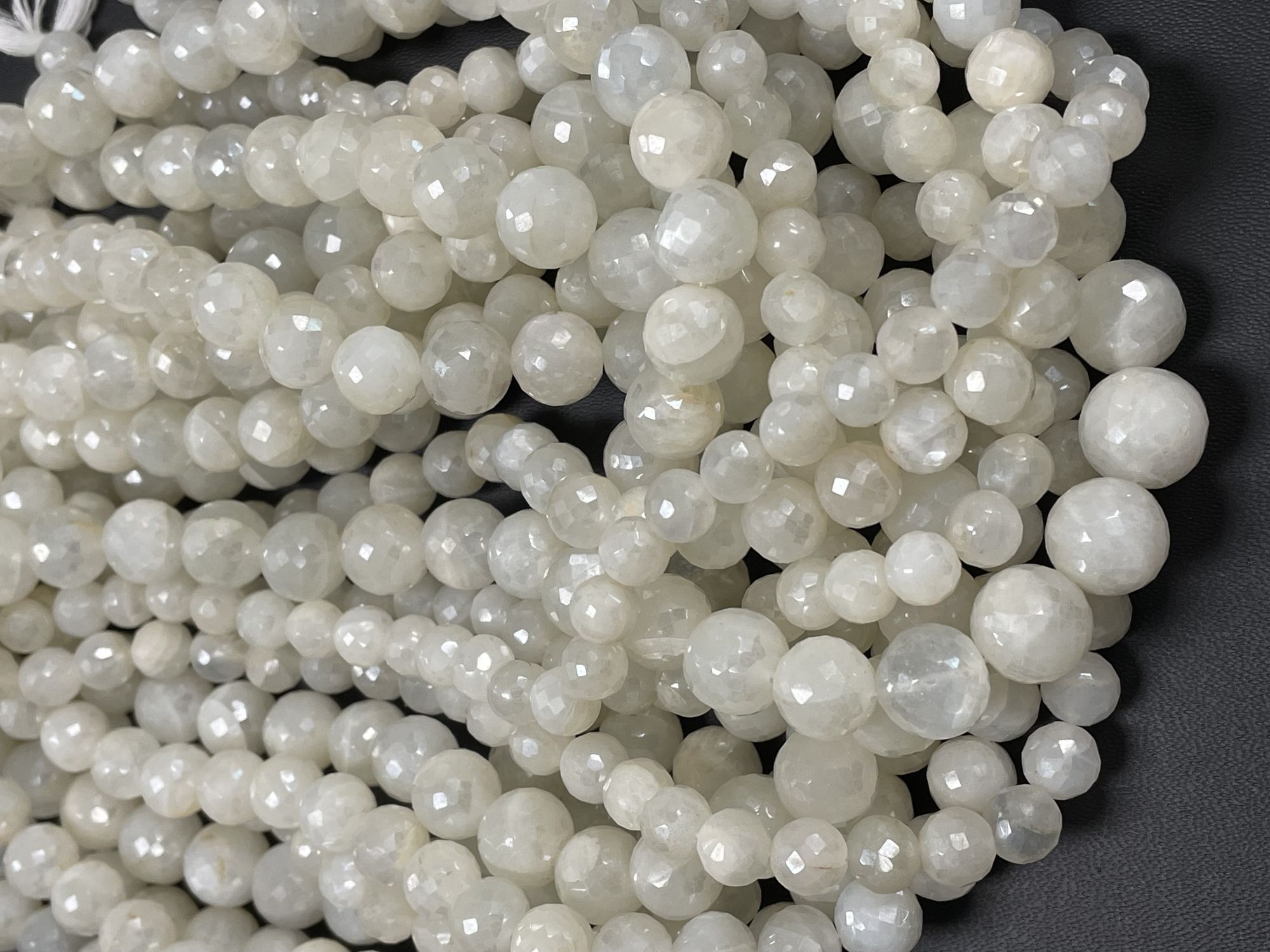 White Moonstone Round Faceted