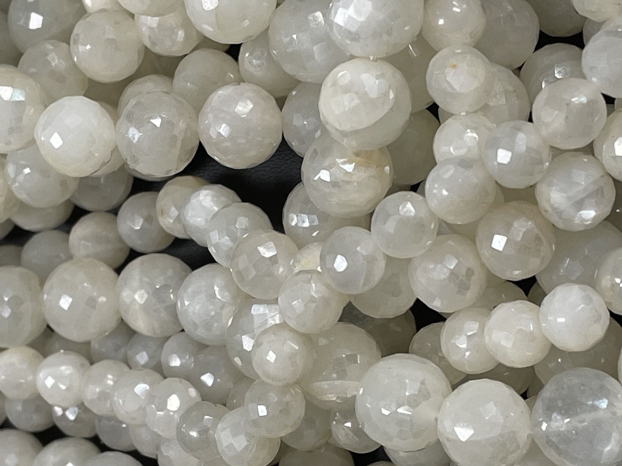White Moonstone Round Faceted