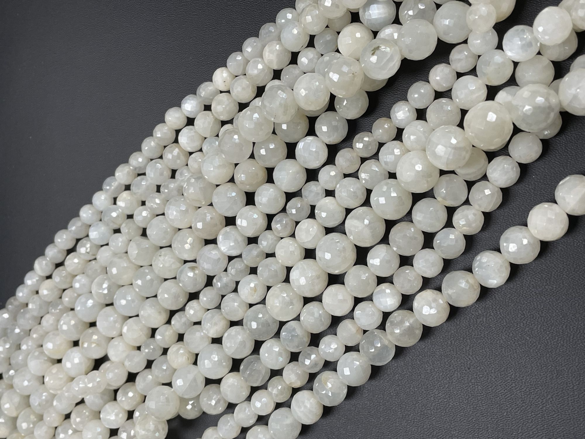 White Moonstone Round Faceted