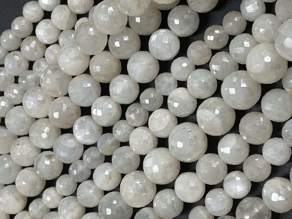 White Moonstone Round Faceted
