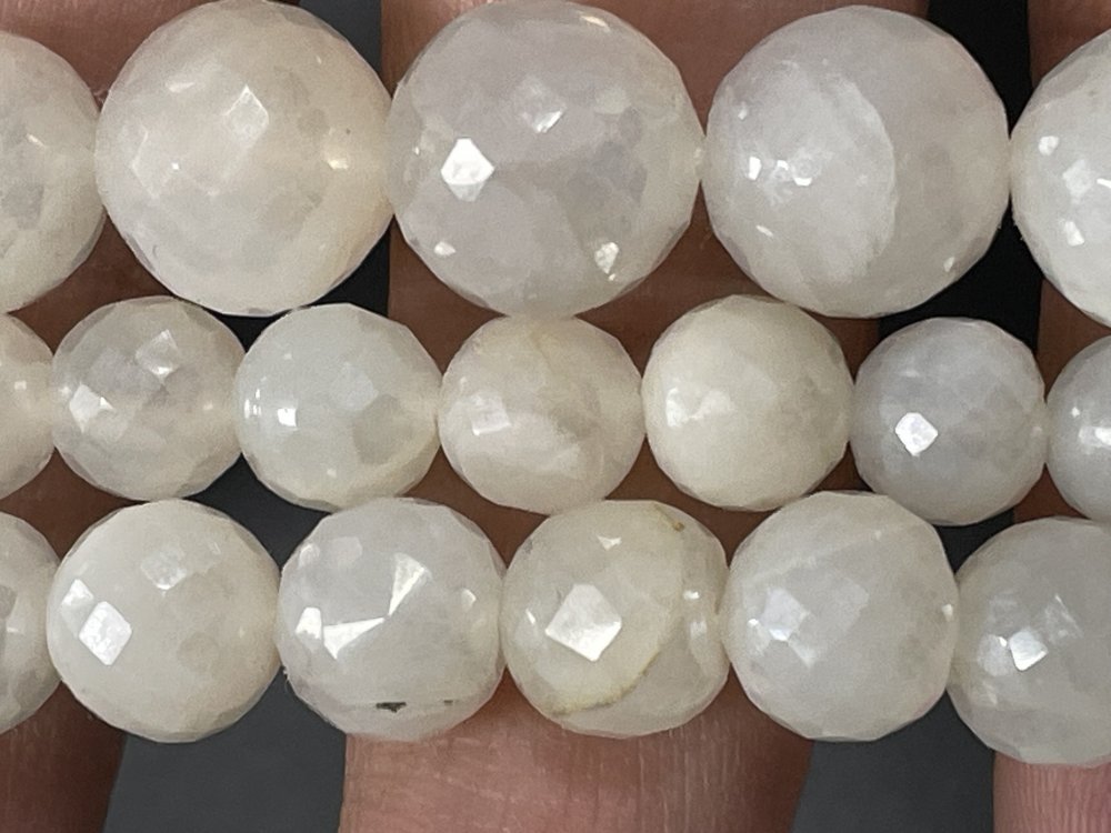 White Moonstone Round Faceted