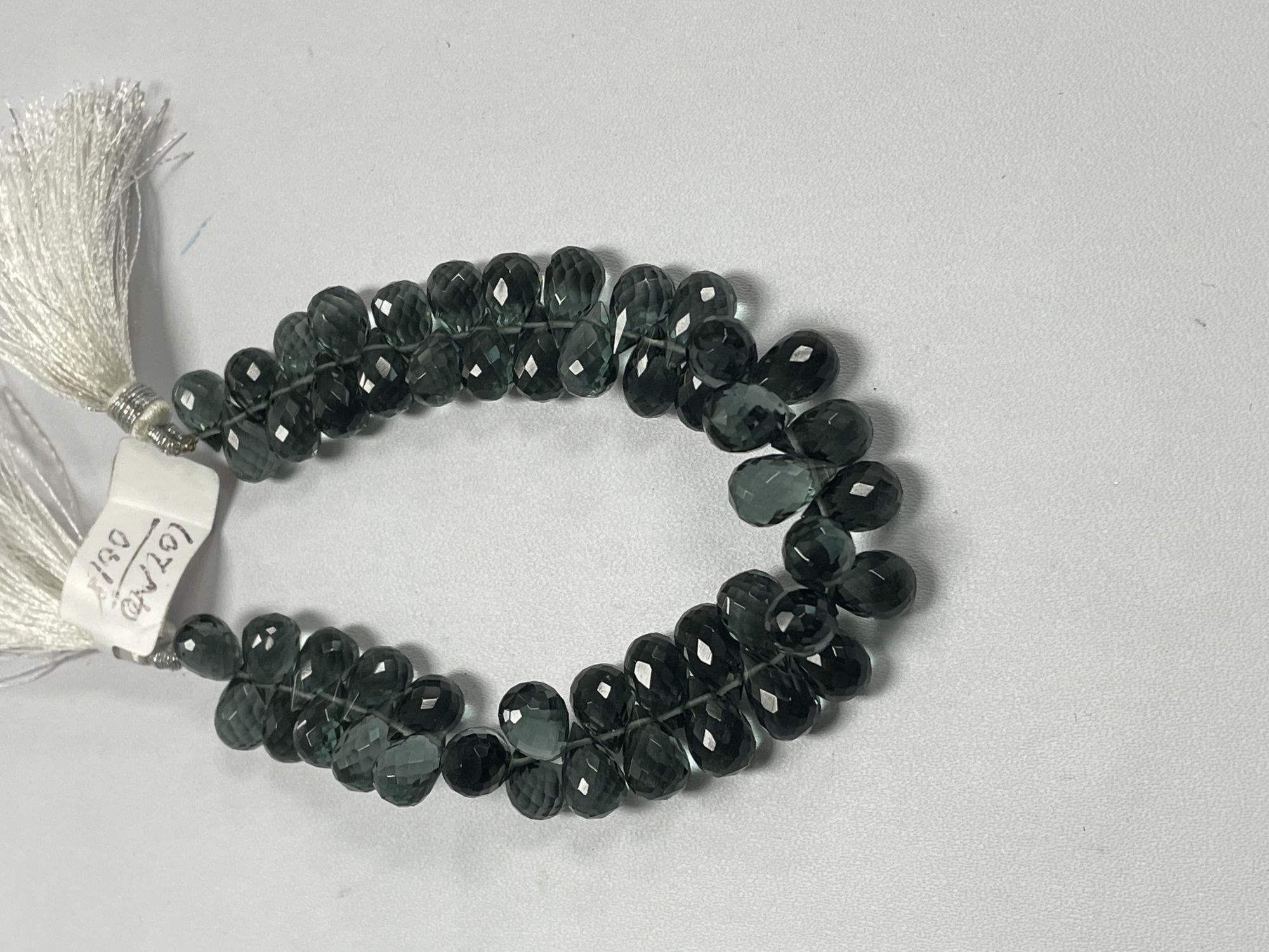 Grey Hydro quartz Drop Faceted