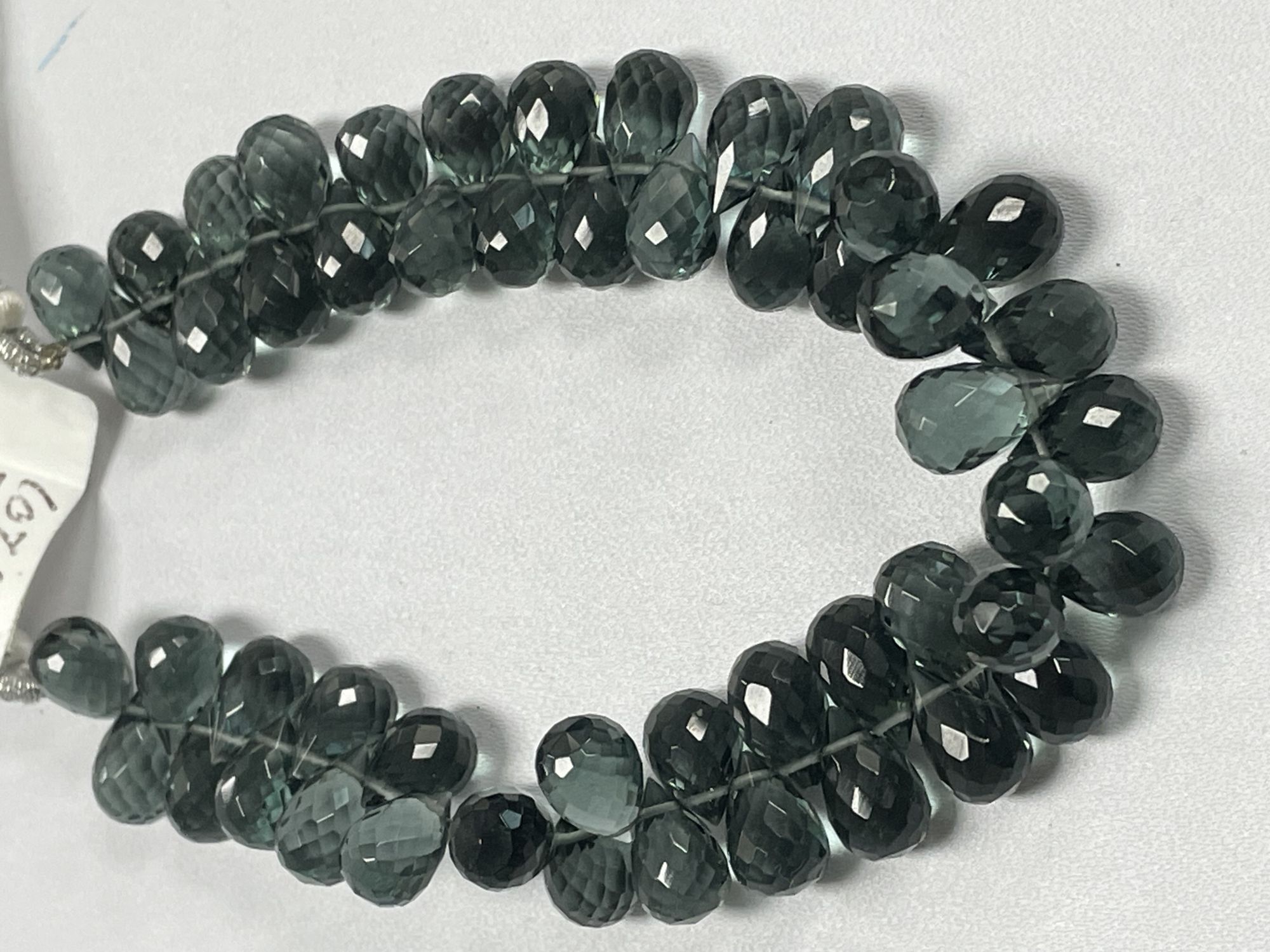 Grey Hydro quartz Drop Faceted