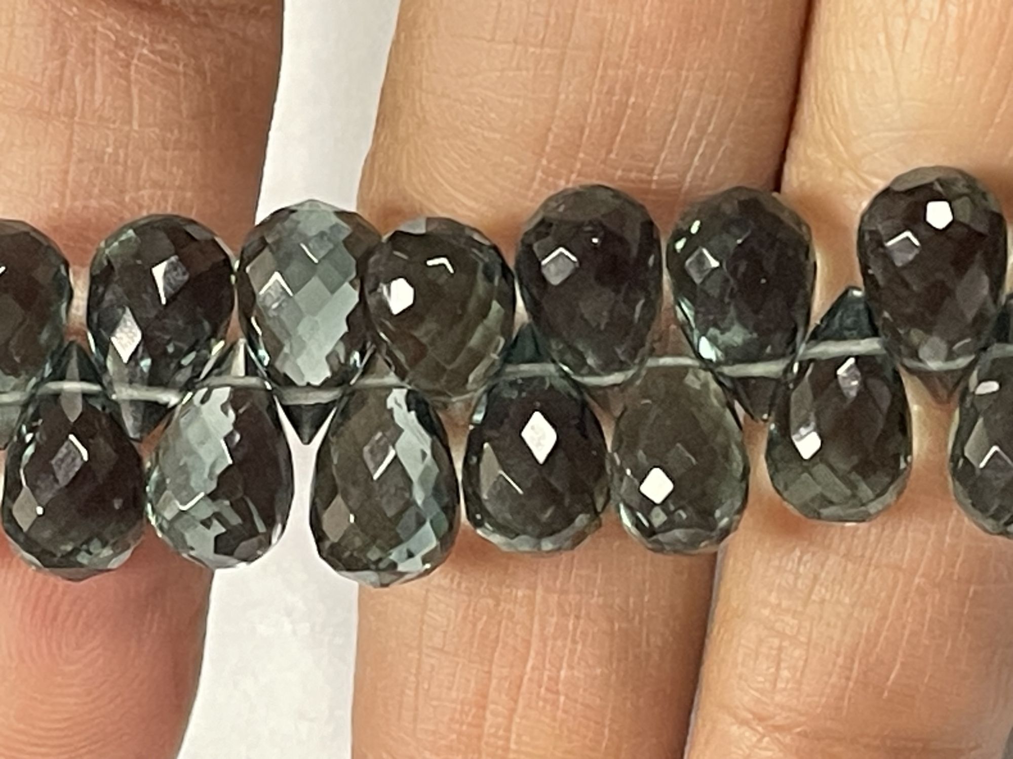 Grey Hydro quartz Drop Faceted