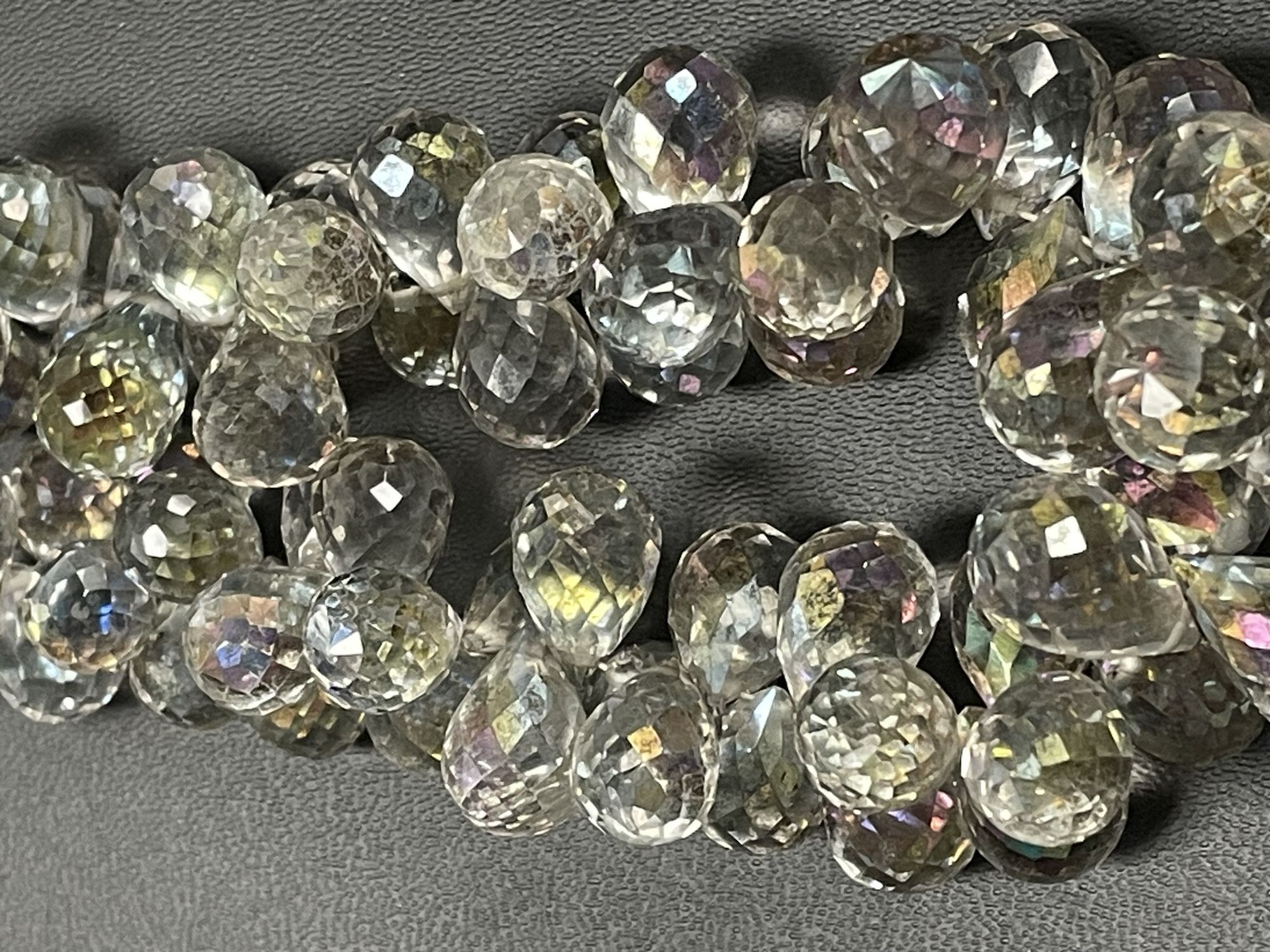 Clear Mystic Quartz Drop Faceted