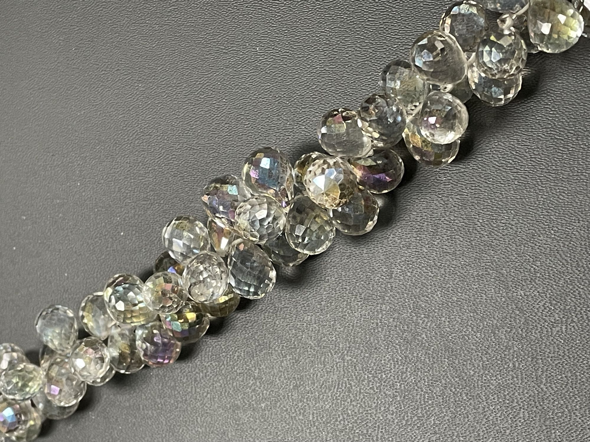 Clear Mystic Quartz Drop Faceted