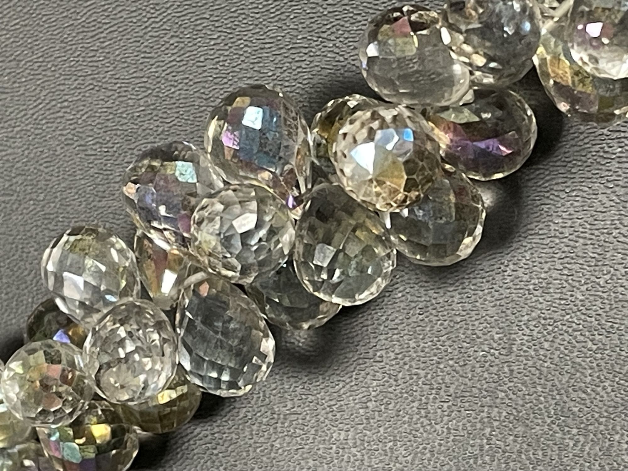 Clear Mystic Quartz Drop Faceted