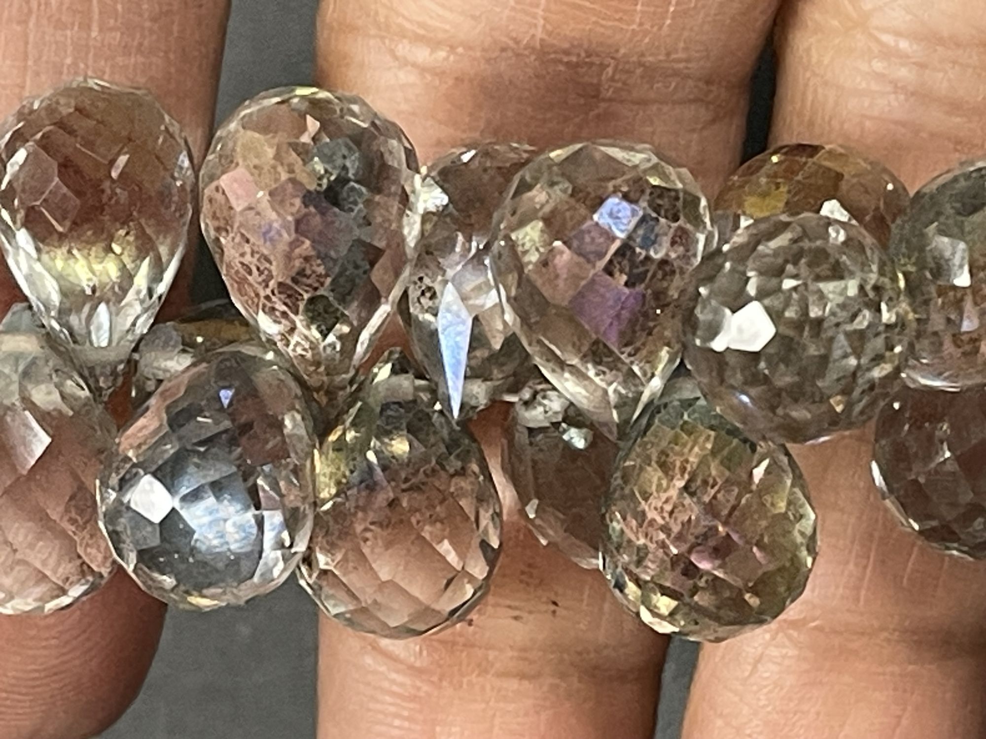 Clear Mystic Quartz Drop Faceted