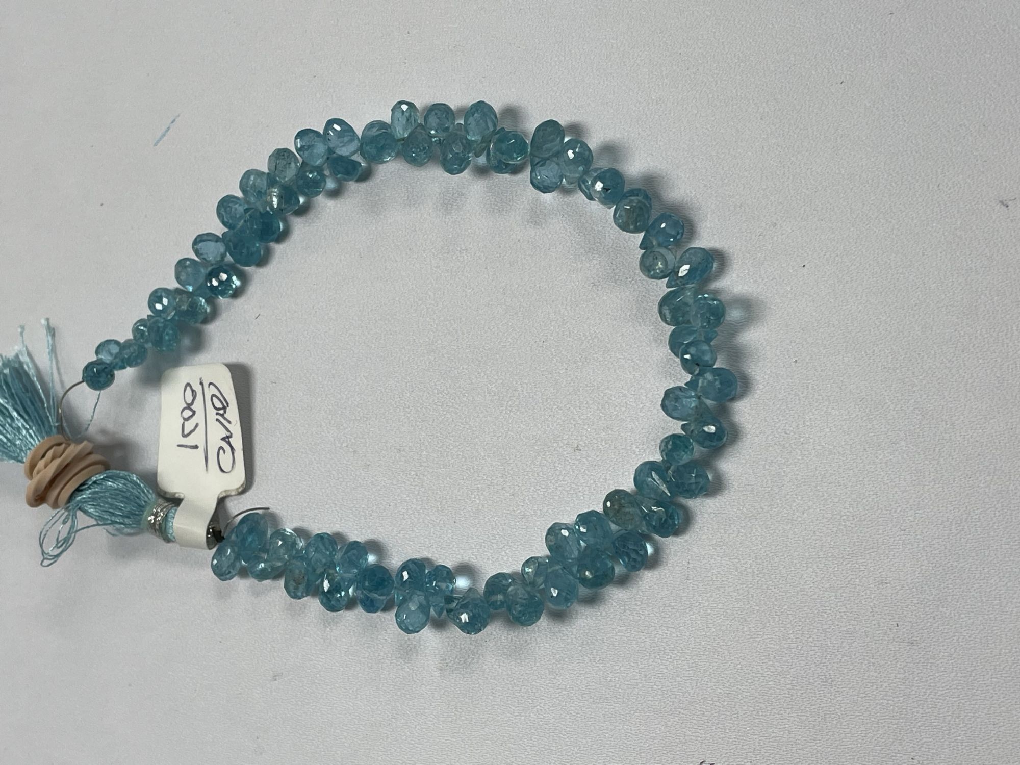 Blue Apatite Drop Faceted