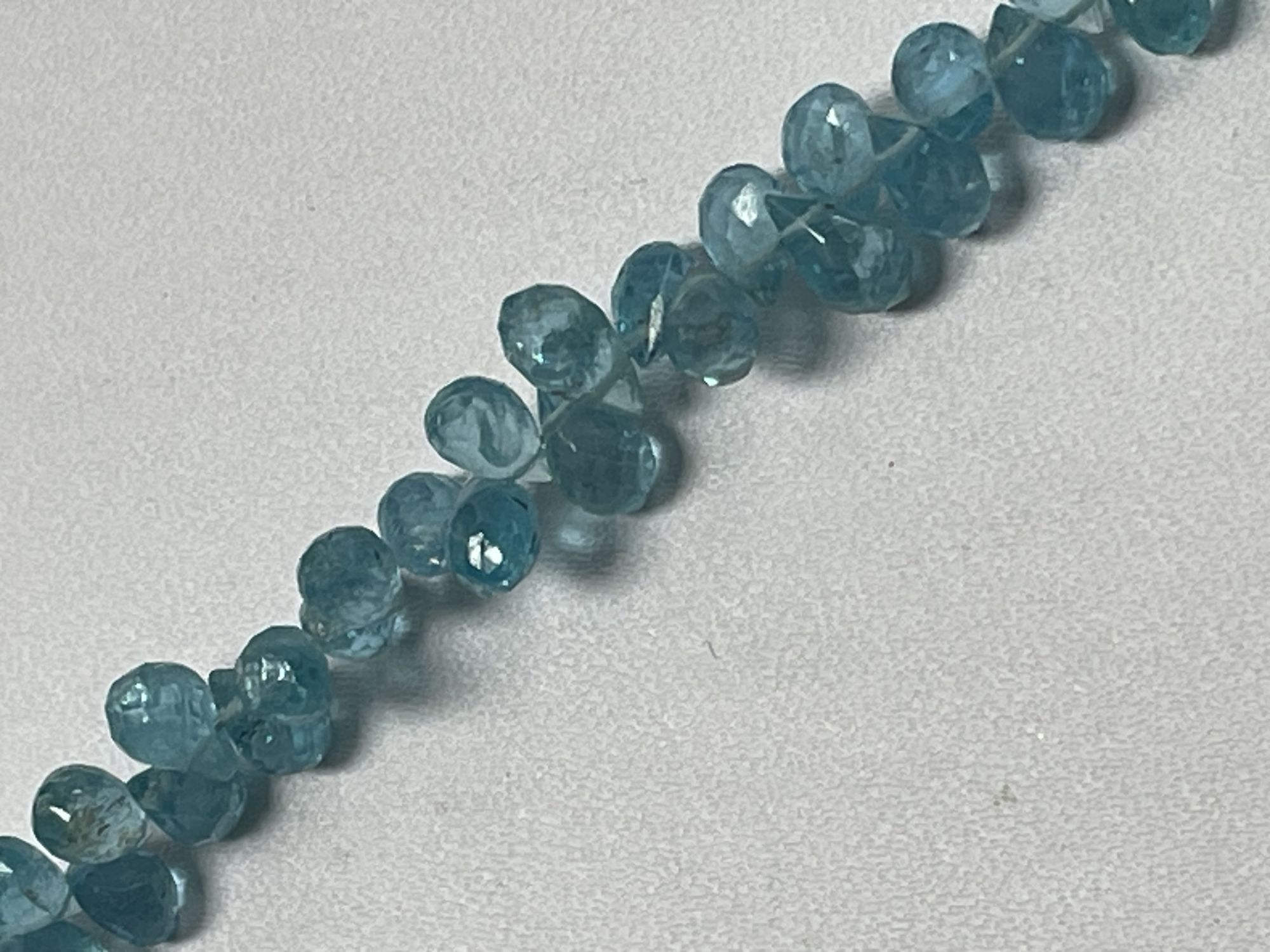 Blue Apatite Drop Faceted