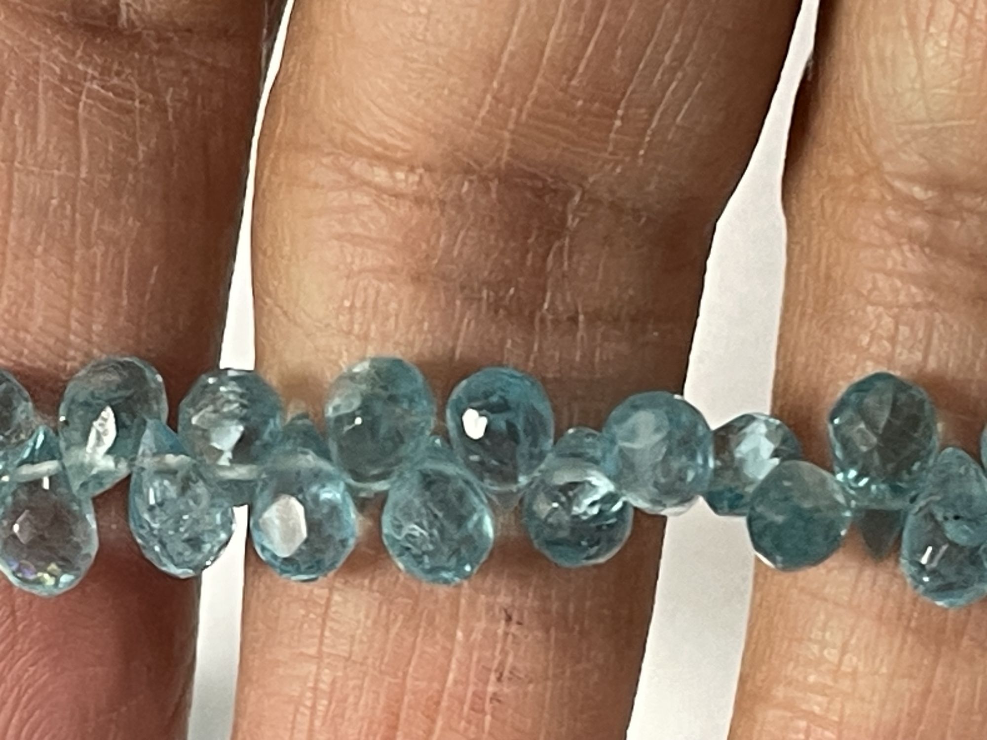 Blue Apatite Drop Faceted