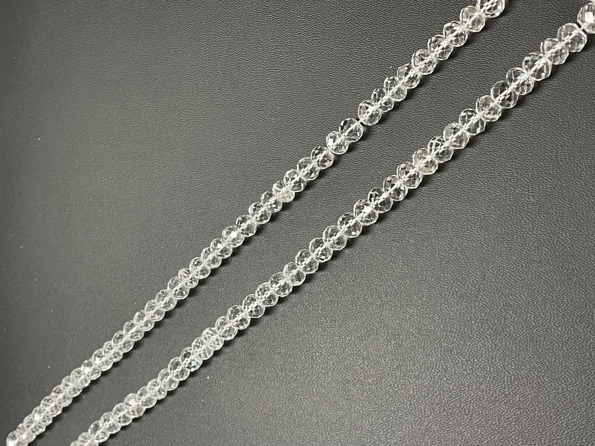 Crystal Quartz Rondelle Faceted