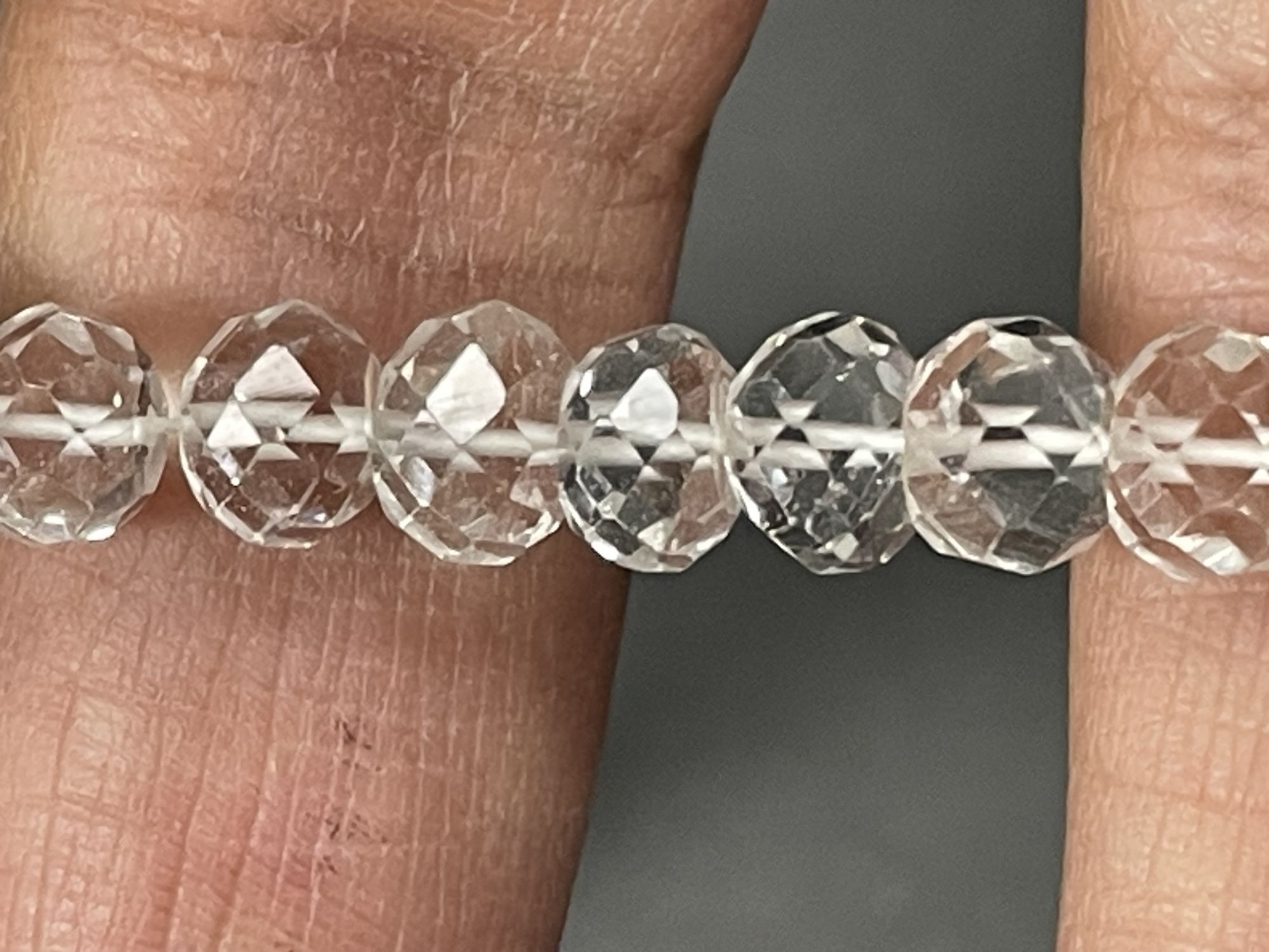 Crystal Quartz Rondelle Faceted