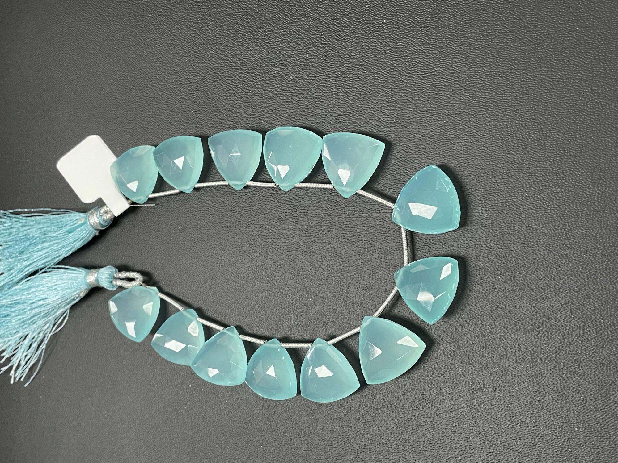 Aqua Chalcedony Trillion Faceted