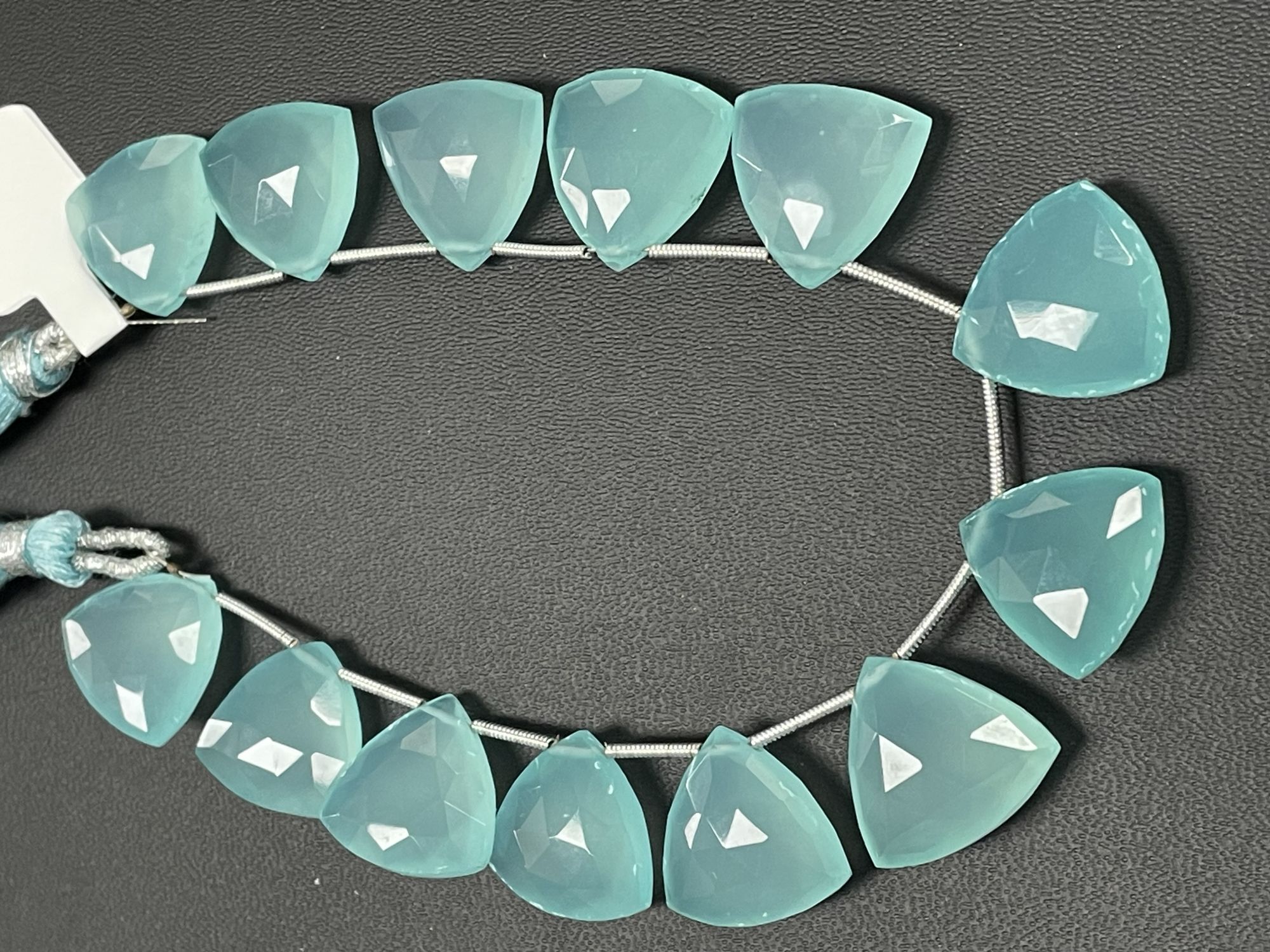 Aqua Chalcedony Trillion Faceted