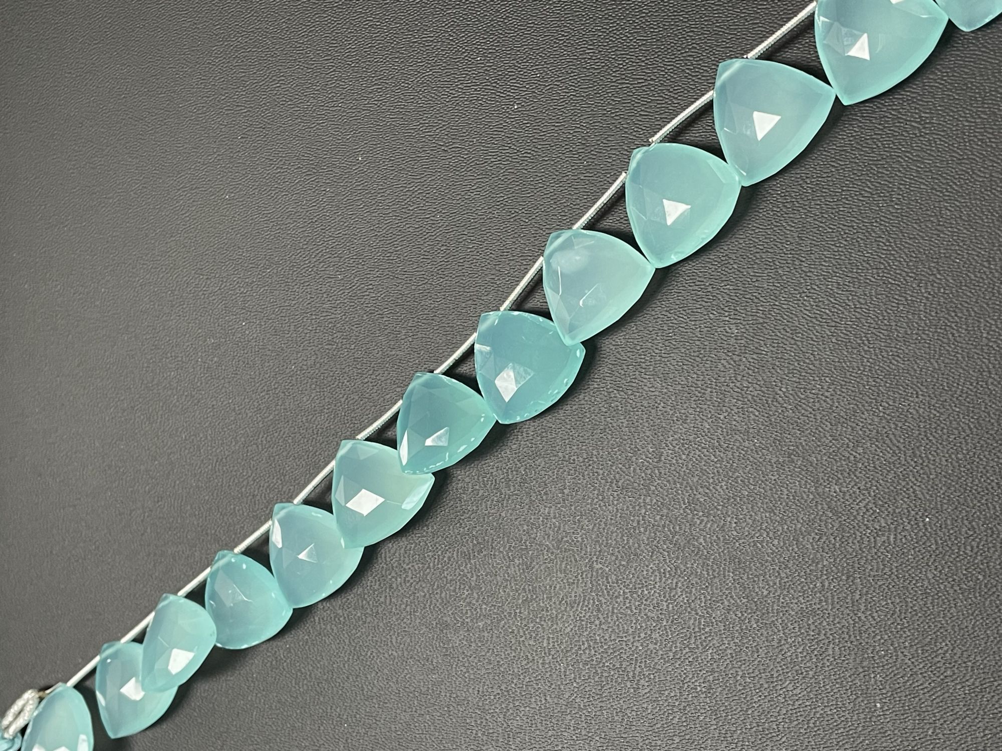 Aqua Chalcedony Trillion Faceted