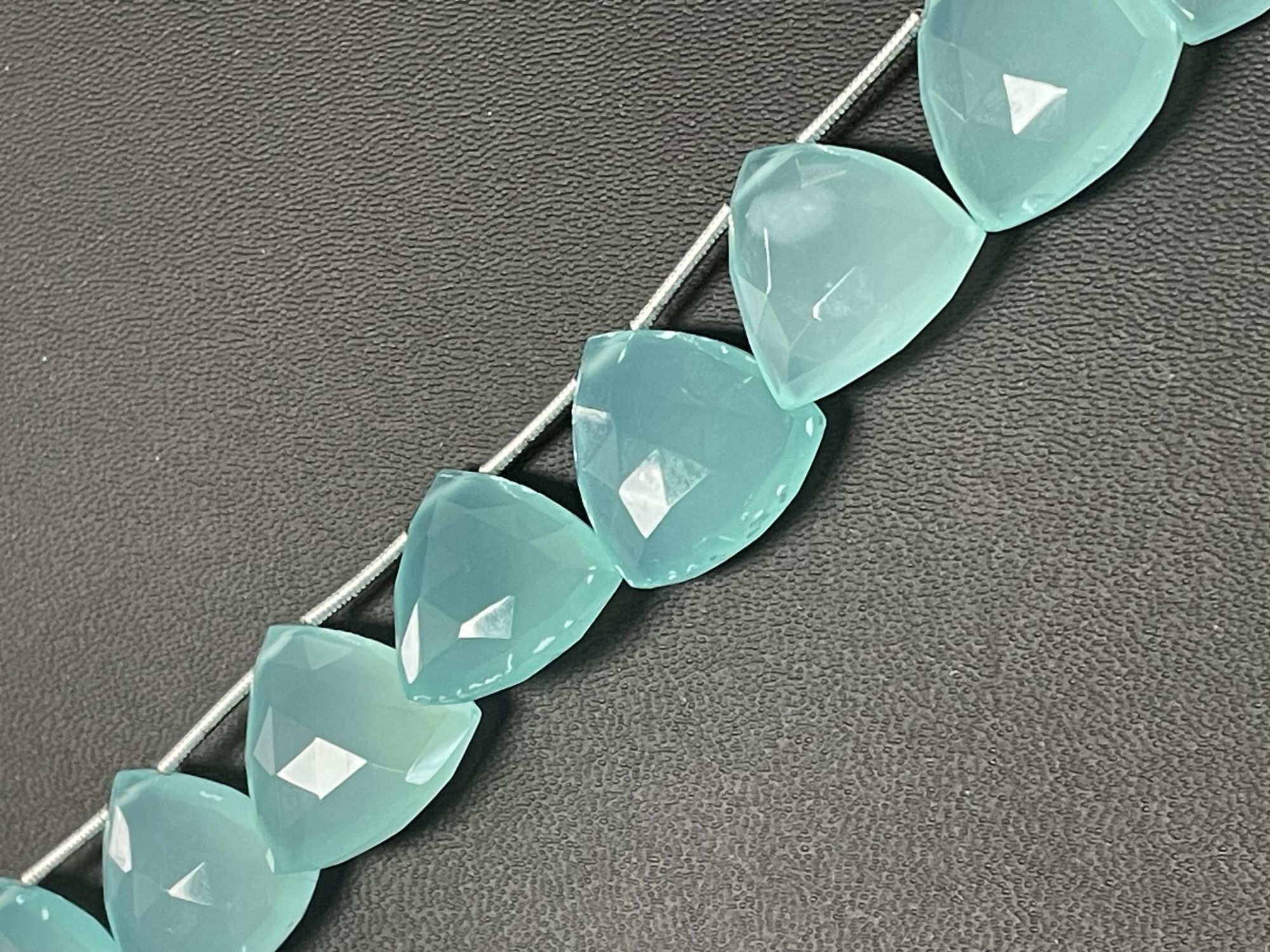Aqua Chalcedony Trillion Faceted